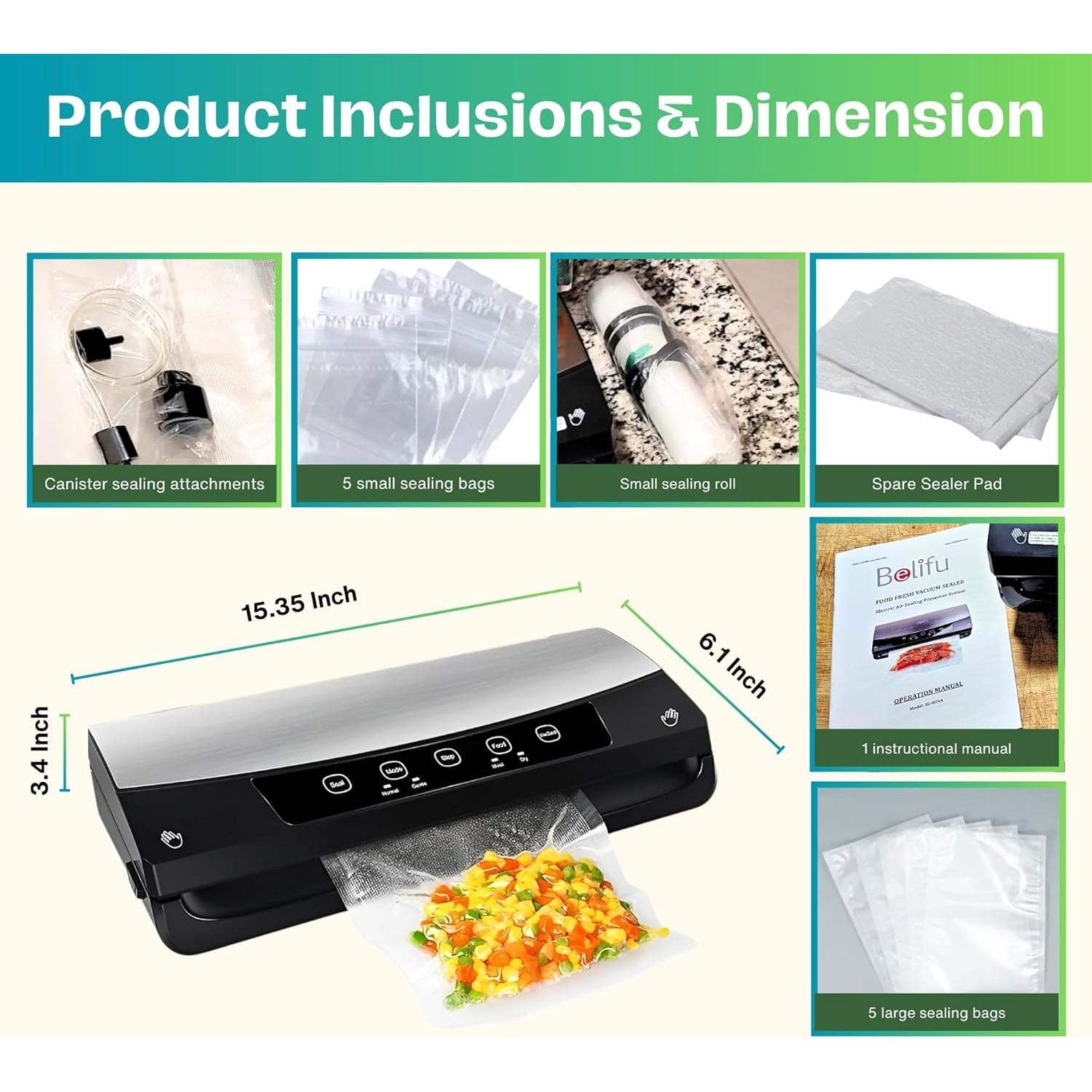 Sellador al vacío Goodscious para alimentos húmedos y secos