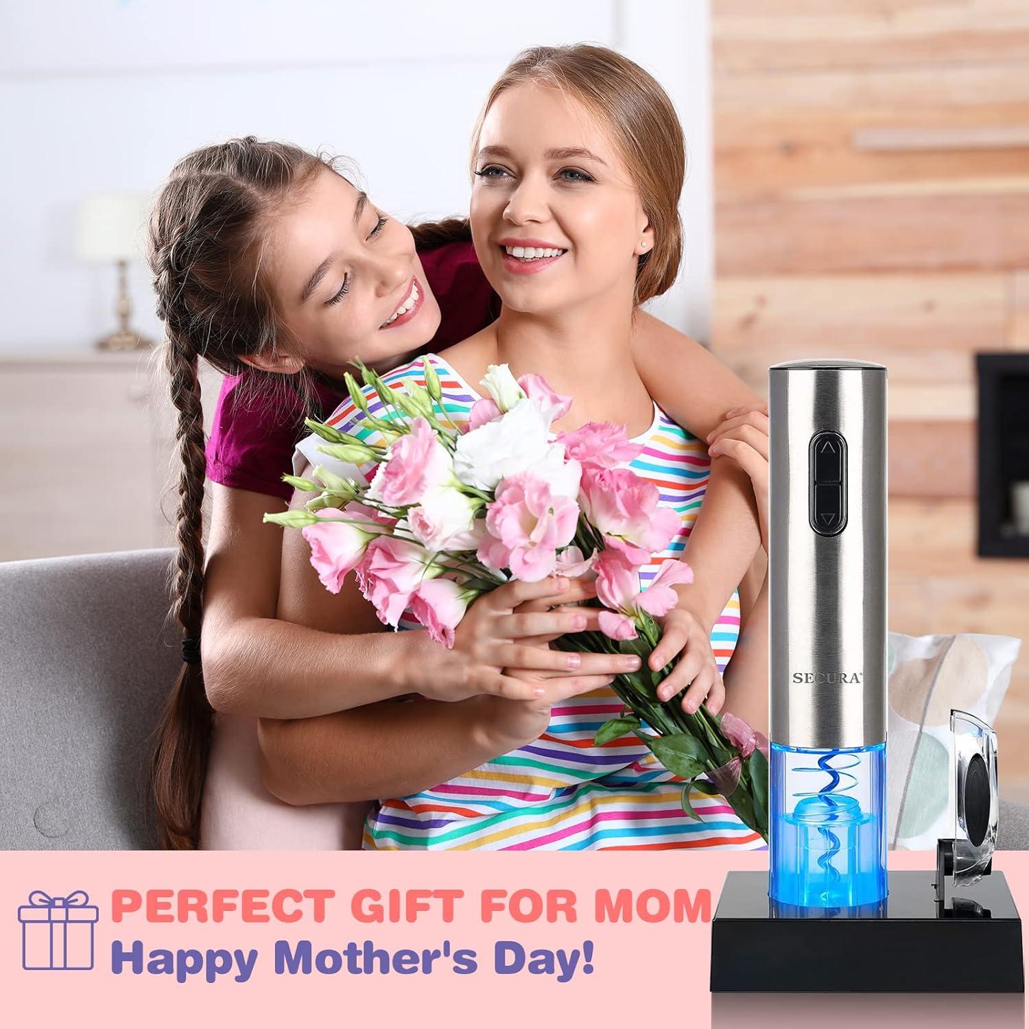 Abridor de Vino Eléctrico Secura Recargable Acero Inoxidable