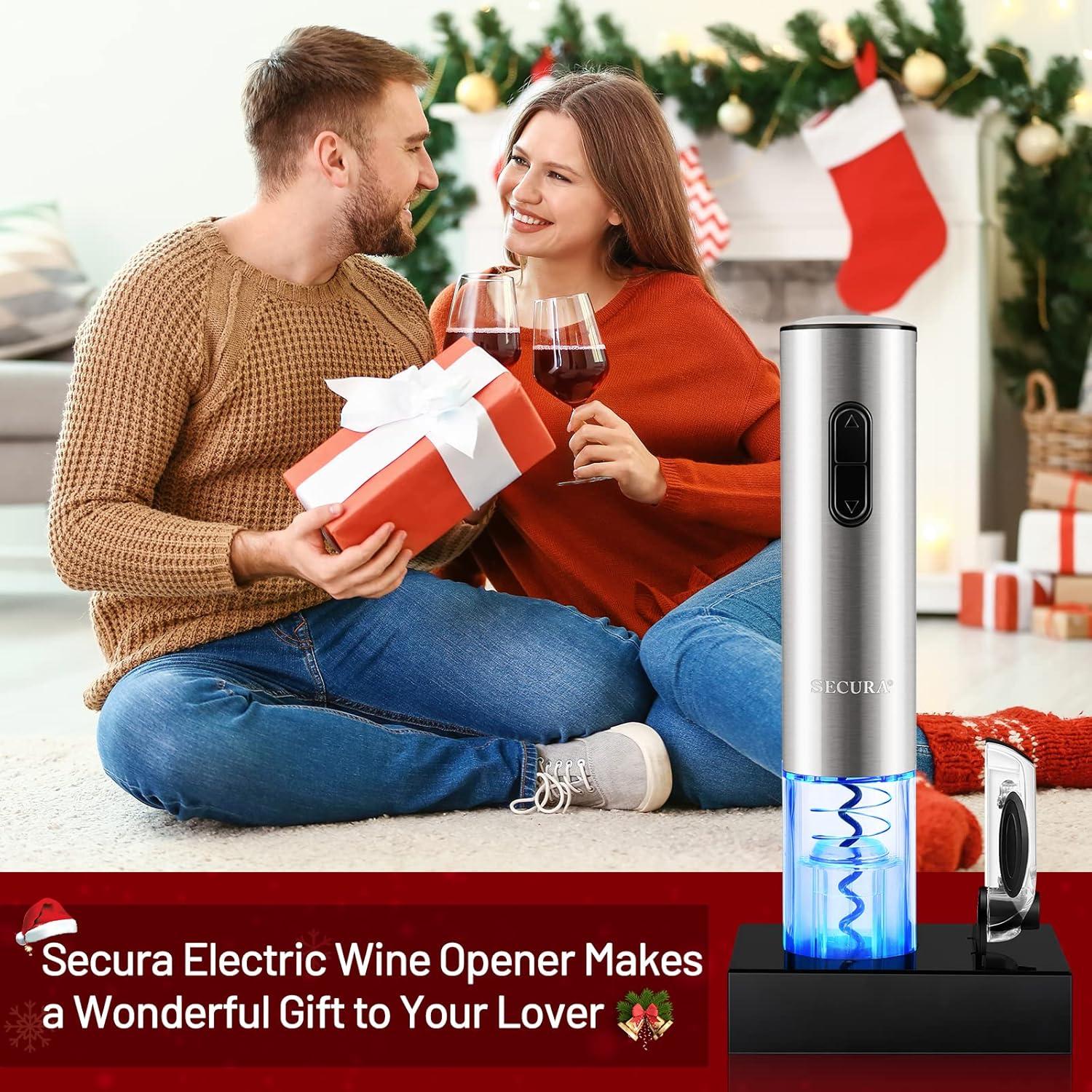 Abridor de Vino Eléctrico Secura Recargable Acero Inoxidable