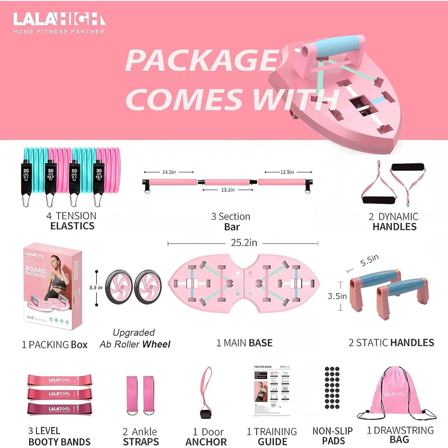 Sistema de Gimnasio Portátil LALAHIGH con 20 Accesorios