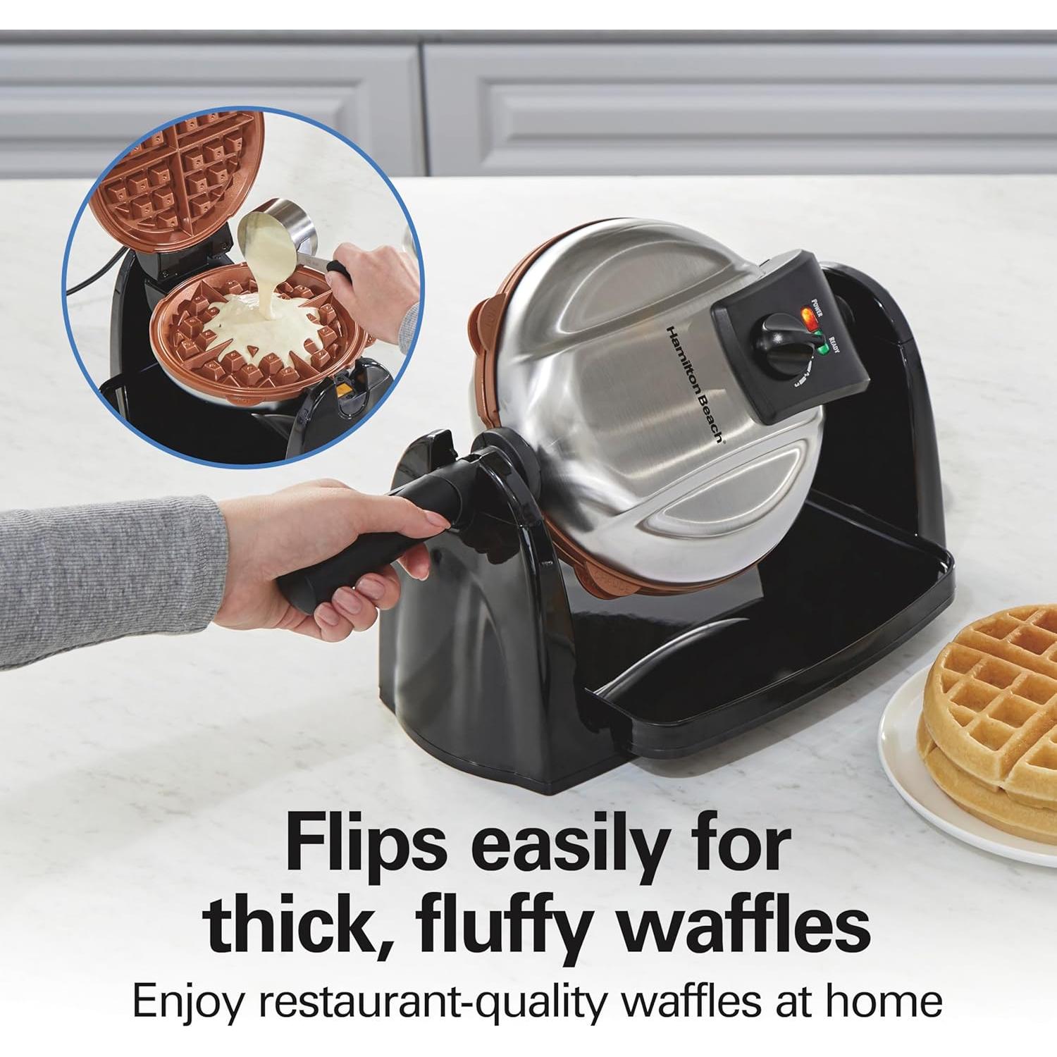 Máquina de Waffles Hamilton Beach 26031 Cerámica Antiadherente