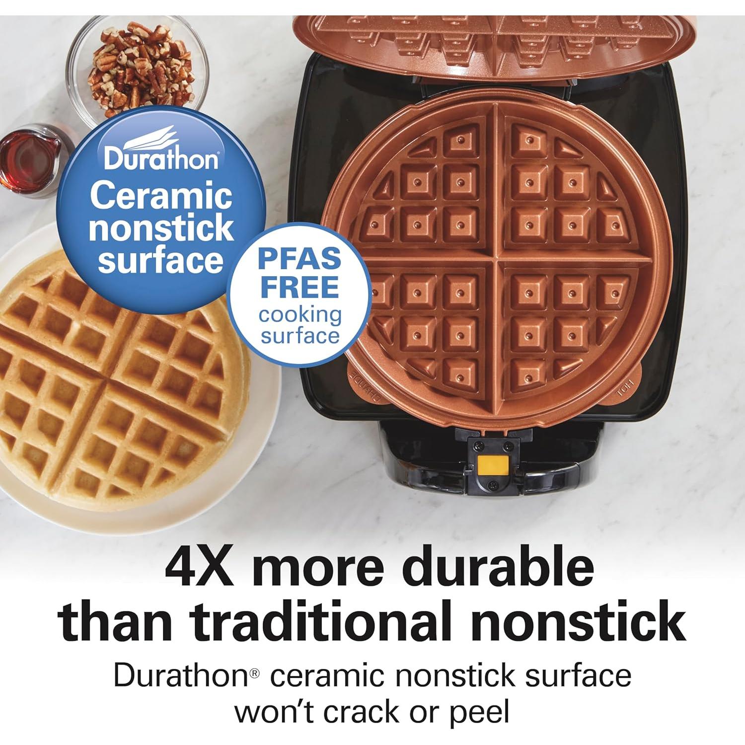 Máquina de Waffles Hamilton Beach 26031 Cerámica Antiadherente