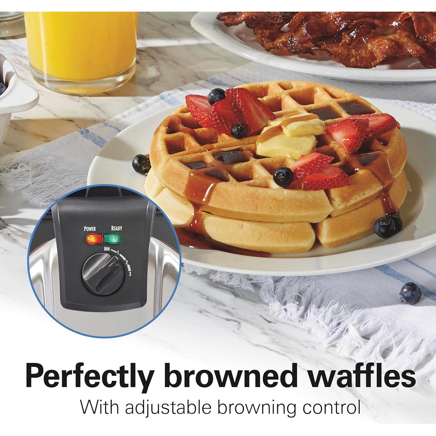 Máquina de Waffles Hamilton Beach 26031 Cerámica Antiadherente