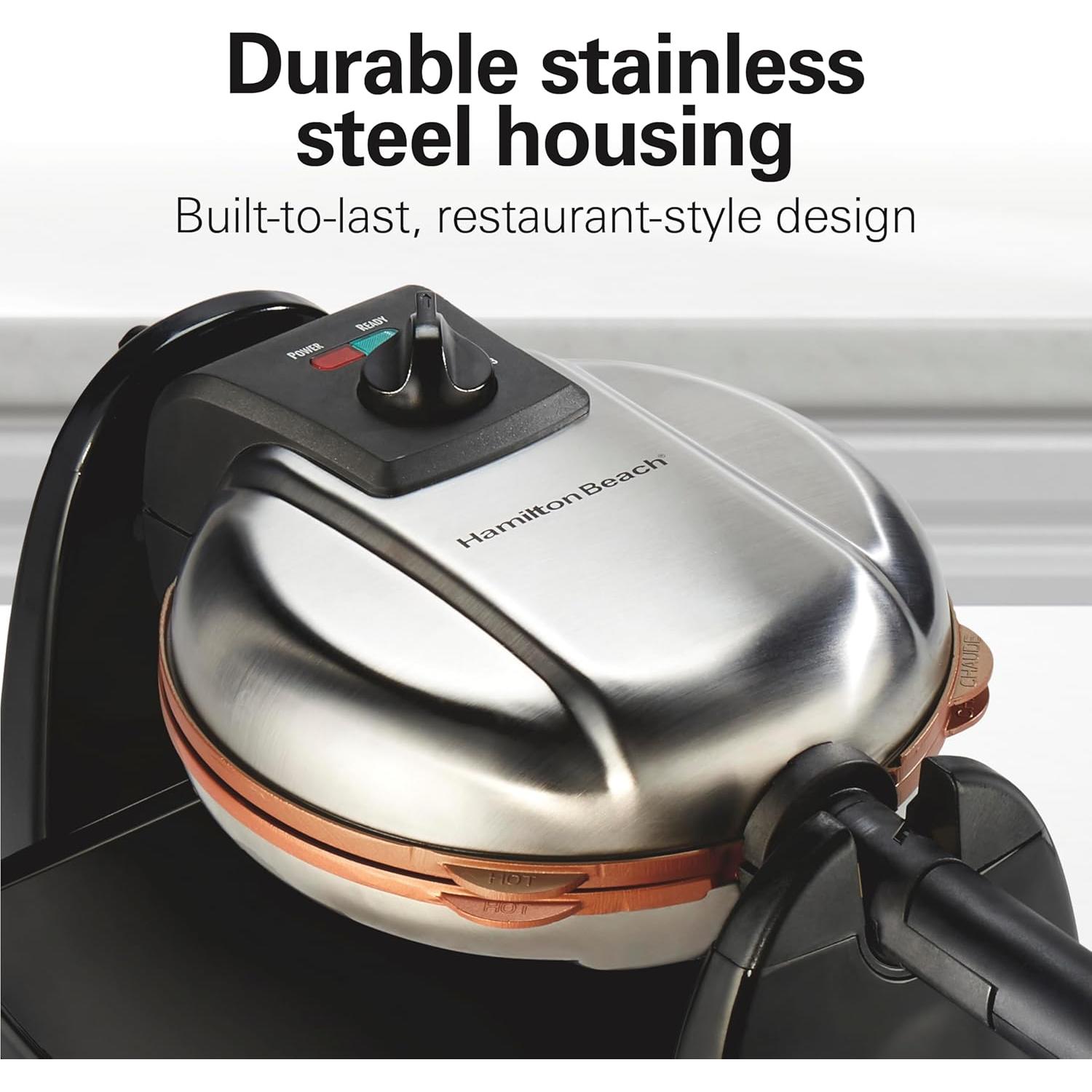 Máquina de Waffles Hamilton Beach 26031 Cerámica Antiadherente