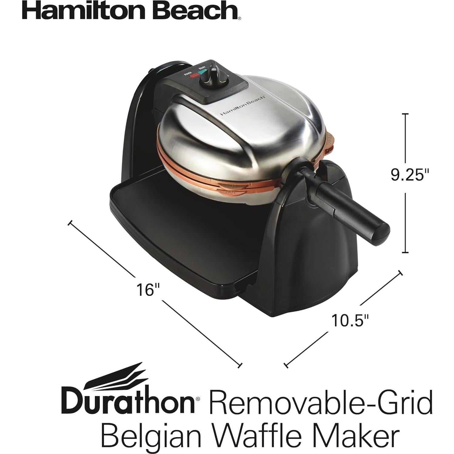 Máquina de Waffles Hamilton Beach 26031 Cerámica Antiadherente