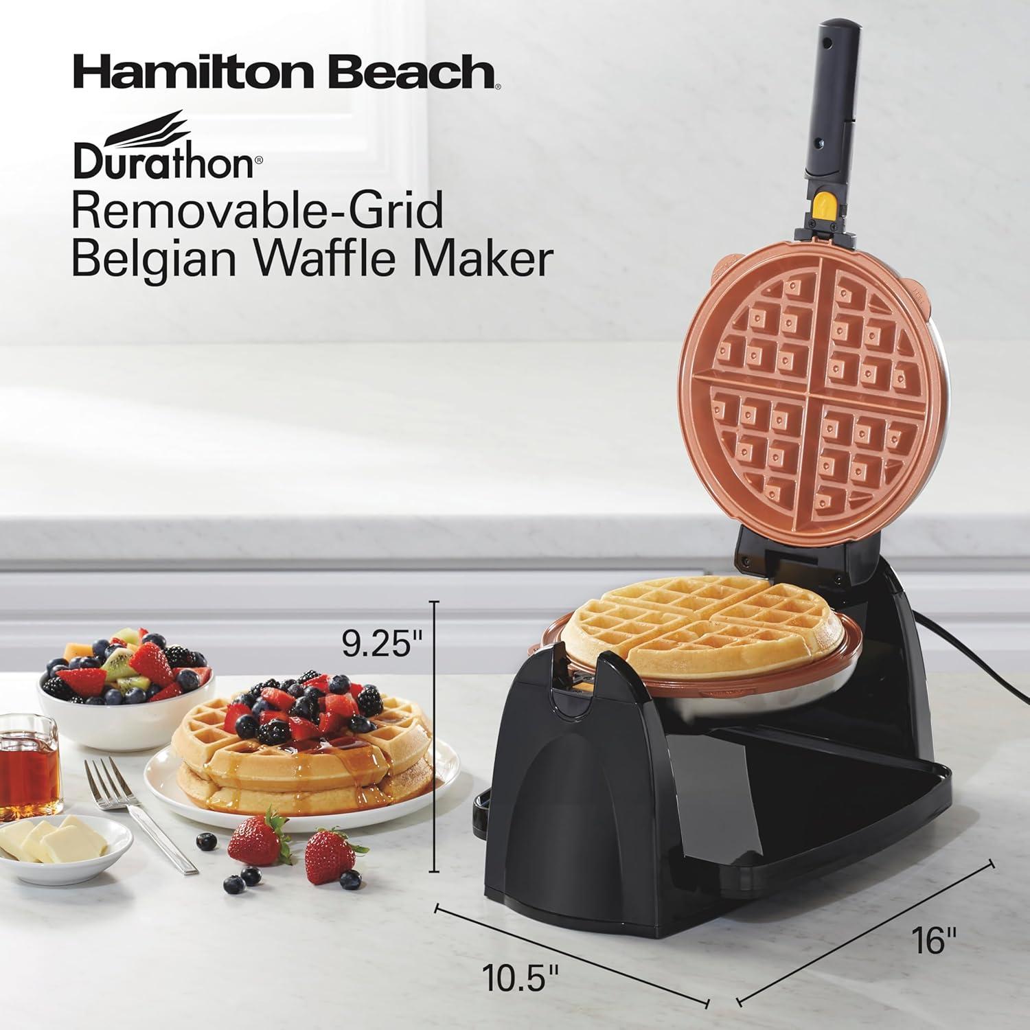 Máquina de Waffles Hamilton Beach 26031 Cerámica Antiadherente