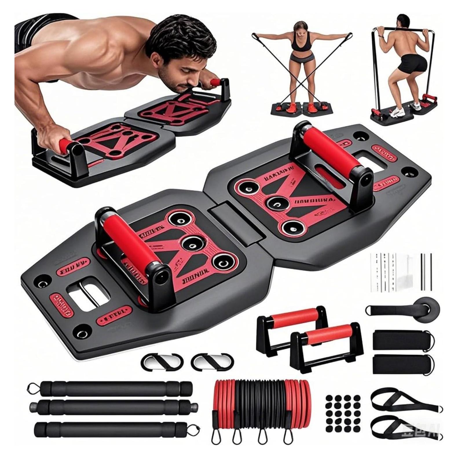 Sistema de Entrenamiento Portátil LAKXSF 9 en 1 con Tabla de Flexiones