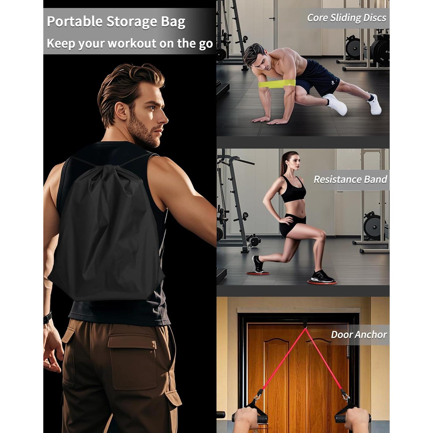 Sistema de Entrenamiento Portátil LAKXSF 9 en 1 con Tabla de Flexiones