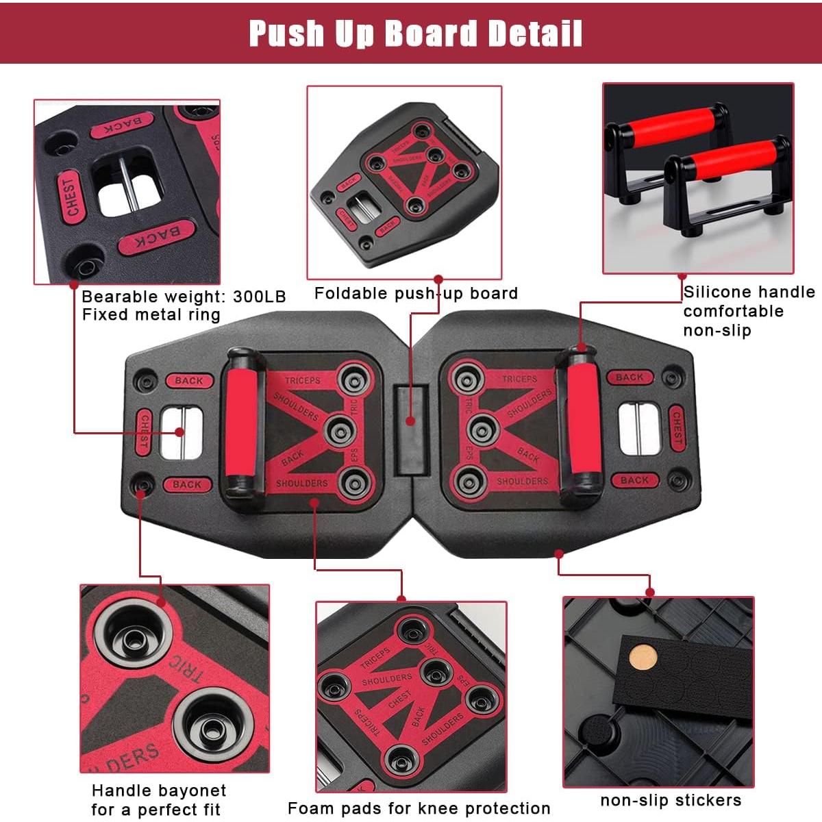 Sistema de Entrenamiento Portátil LAKXSF 9 en 1 con Tabla de Flexiones