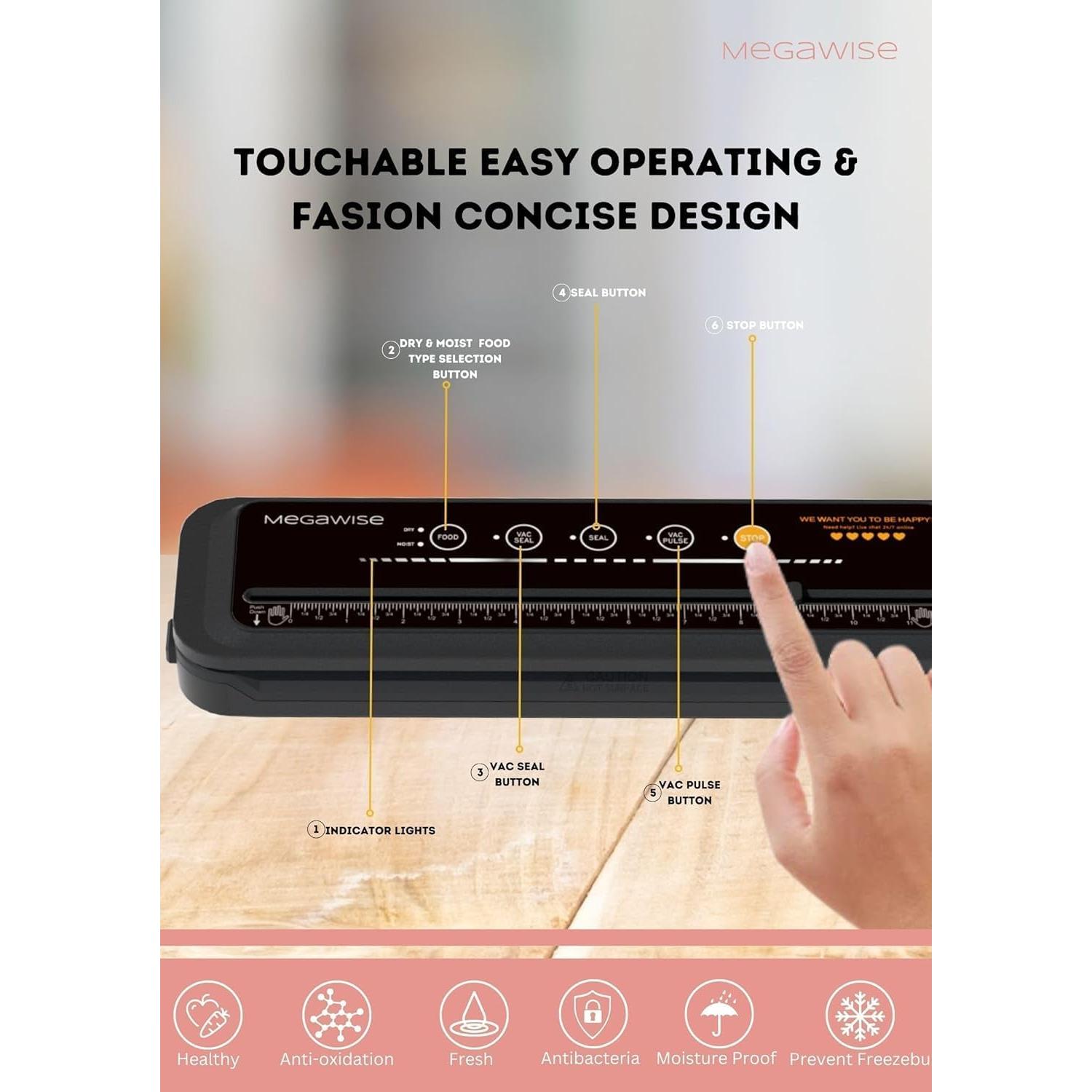Máquina de Sellado al Vacío MegaWise VS6611 Compacta