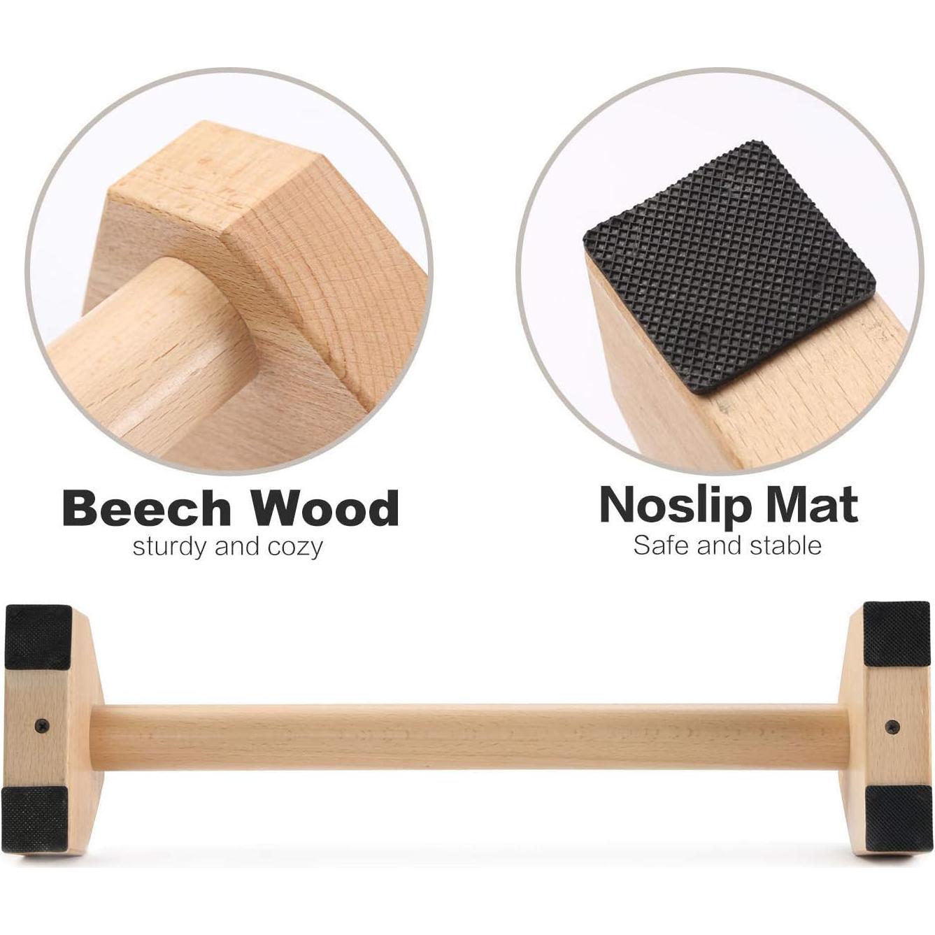 Soportes para Flexiones PELLOR Madera 25 cm Antideslizante