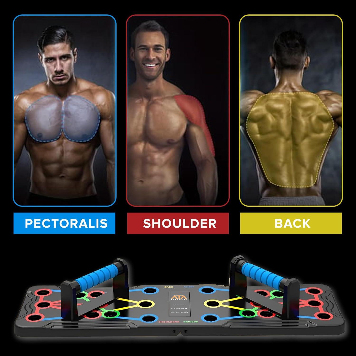 Tablero de Flexiones Plegable ATA-Strength 15 en 1 con Bandas