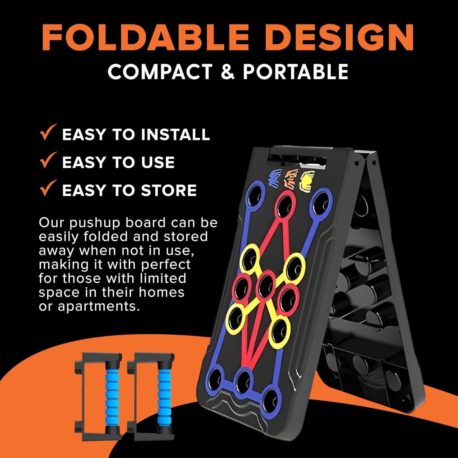 Tablero de Flexiones Plegable ATA-Strength 15 en 1 con Bandas