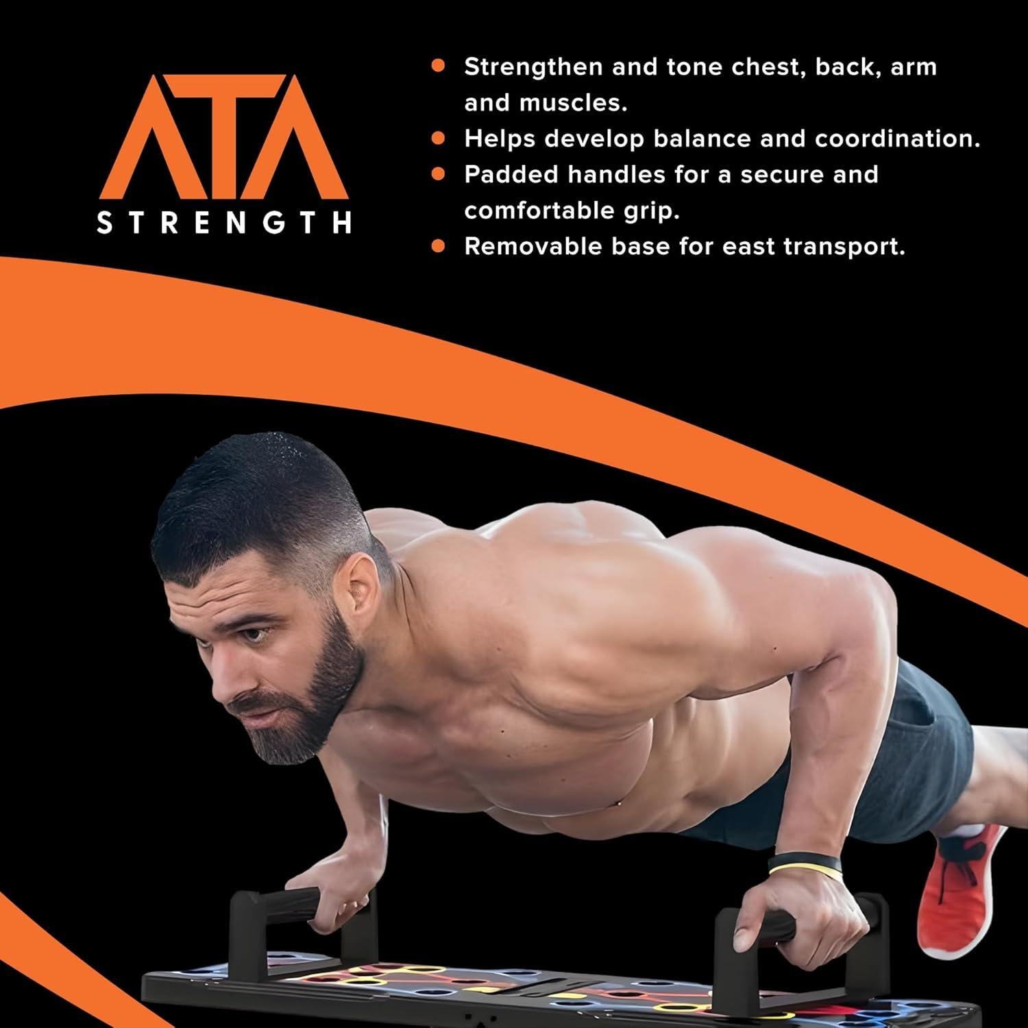 Tablero de Flexiones Plegable ATA-Strength 15 en 1 con Bandas
