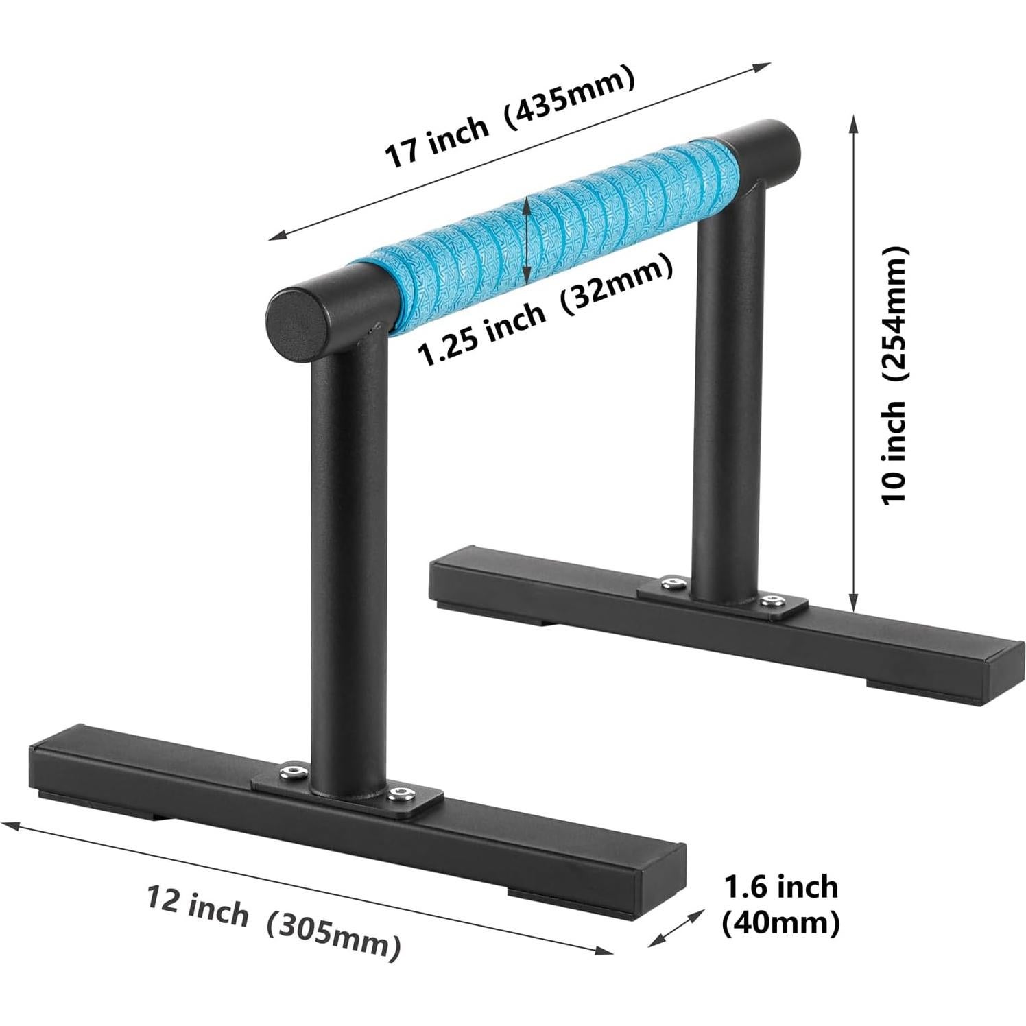 Barras Parallettes Purife de Acero Negro para Flexiones