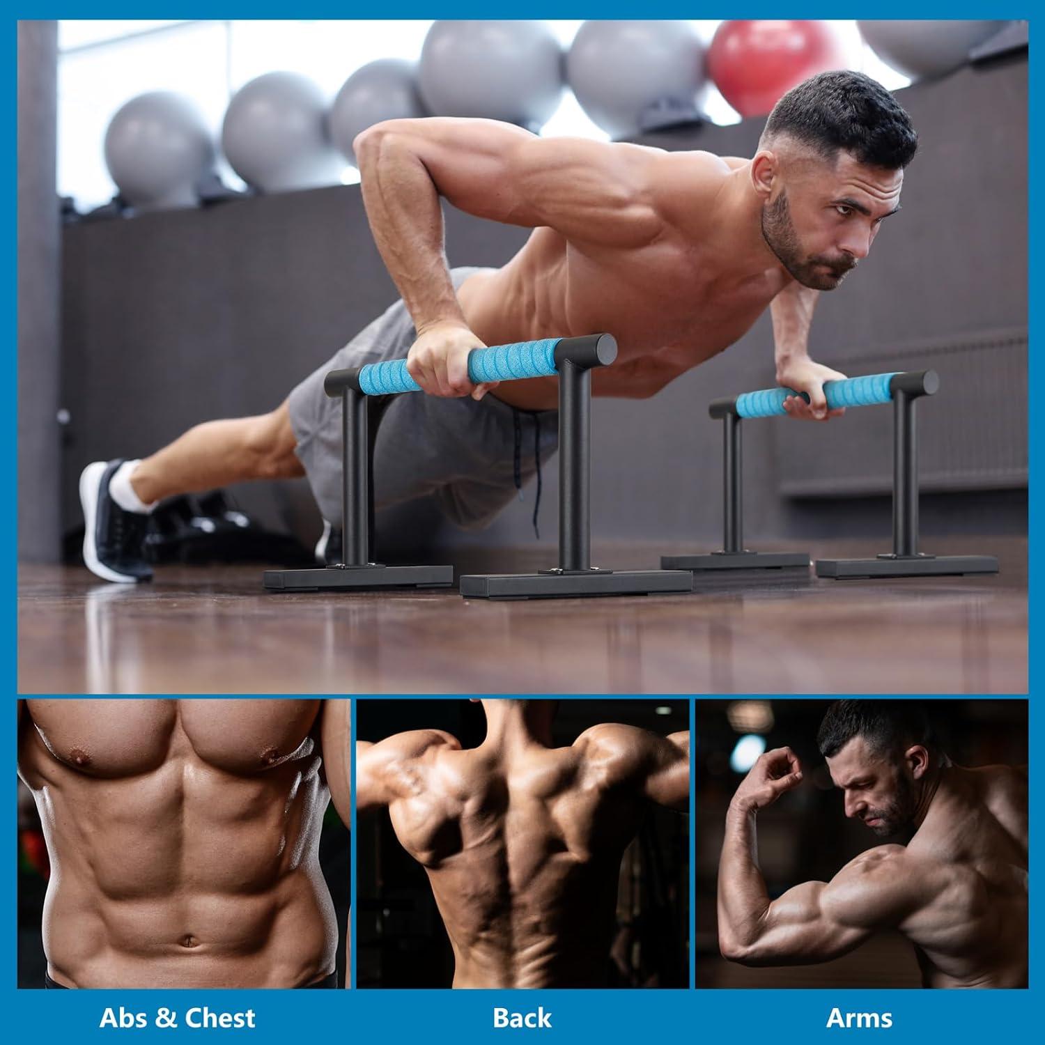 Barras Parallettes Purife de Acero Negro para Flexiones