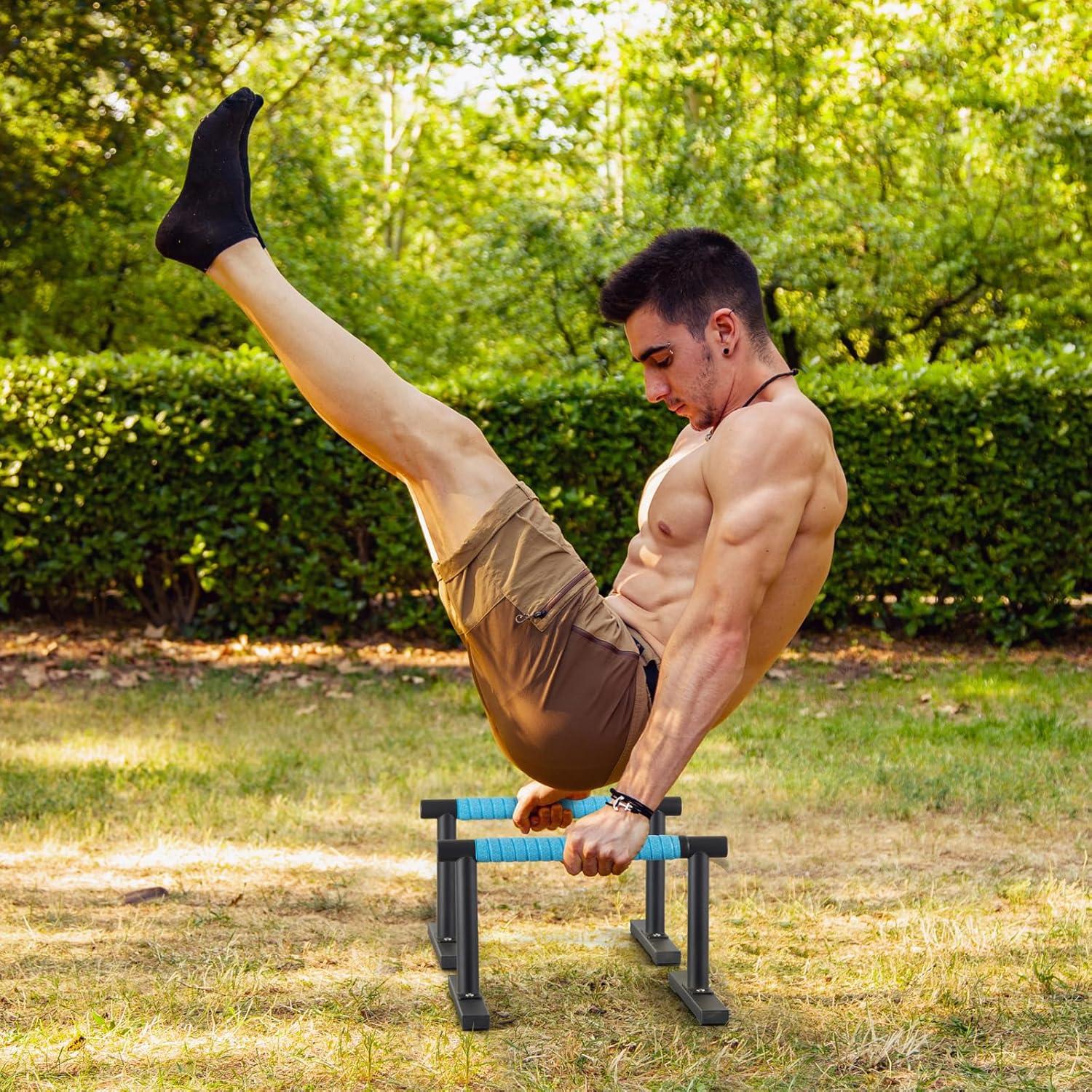 Barras Parallettes Purife de Acero Negro para Flexiones