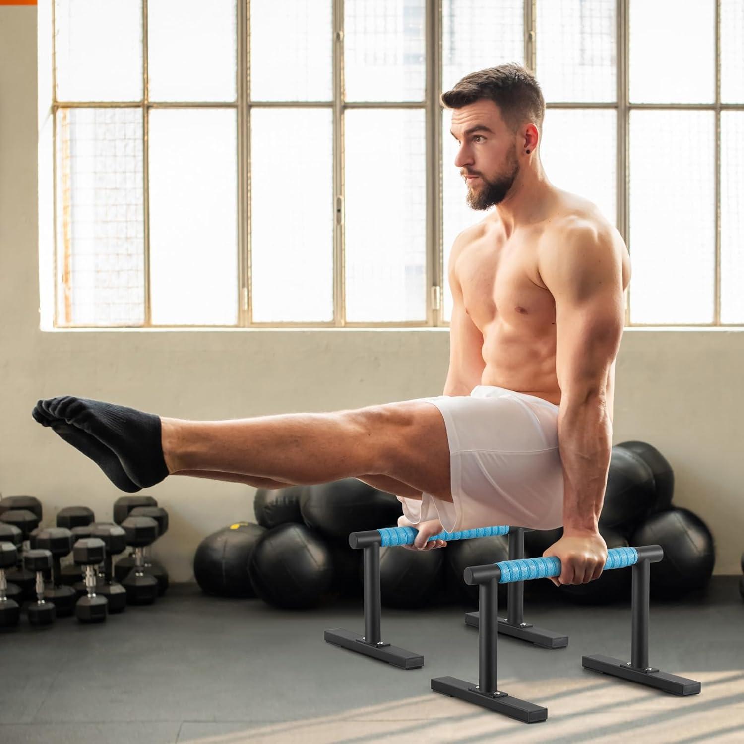 Barras Parallettes Purife de Acero Negro para Flexiones