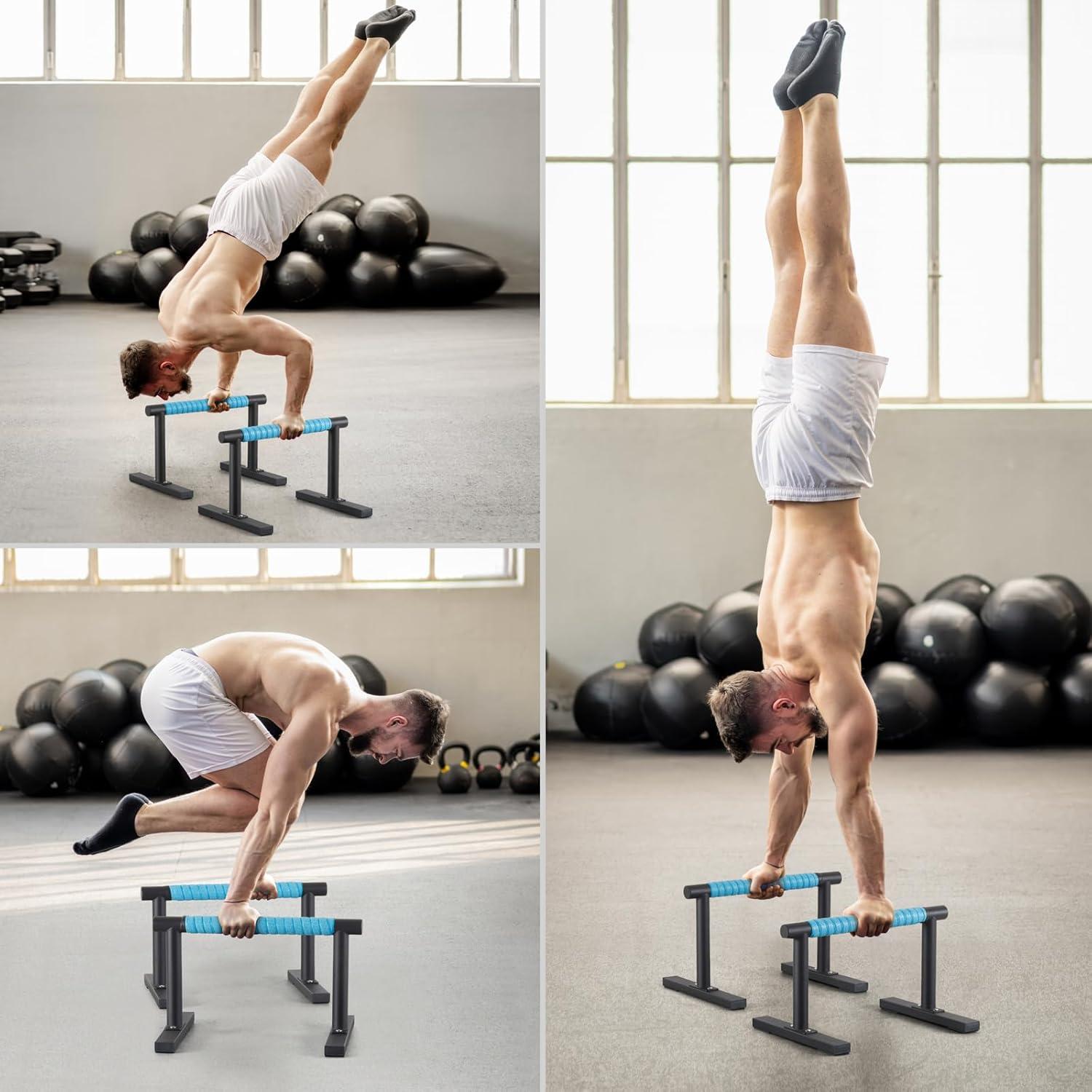 Barras Parallettes Purife de Acero Negro para Flexiones