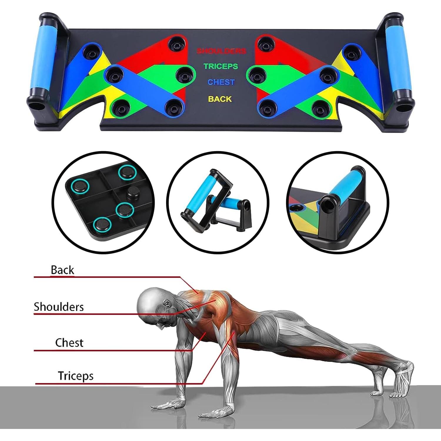 Tablero de Flexiones 9 en 1 Genérico Entrenamiento Fuerza