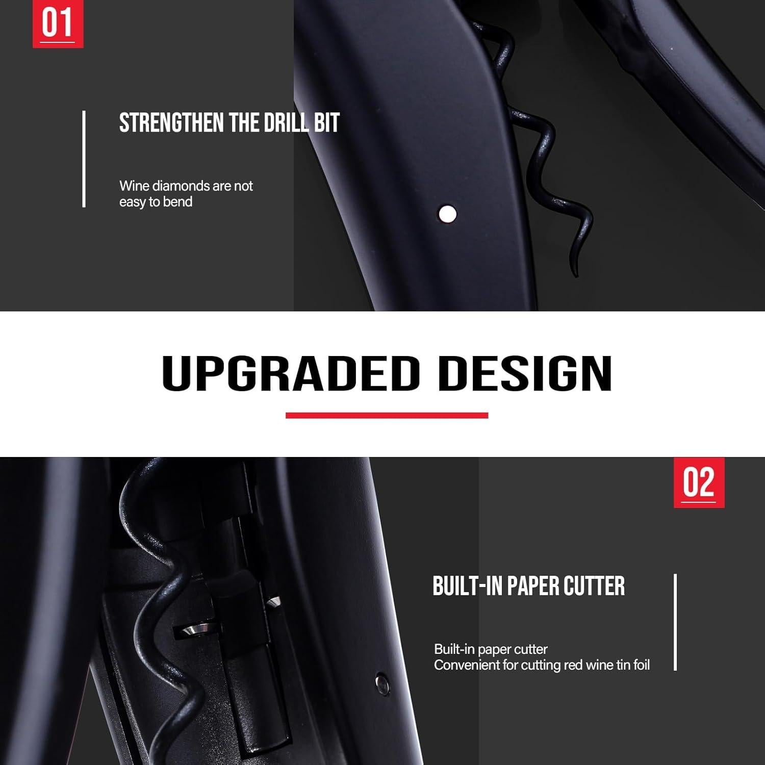 Sacacorchos Drincarier Vertical con Cortador y Tornillo Antiadherente