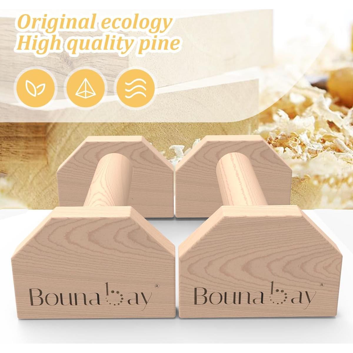 Barras de Flexiones Bounabay de Madera 25 cm Antideslizantes