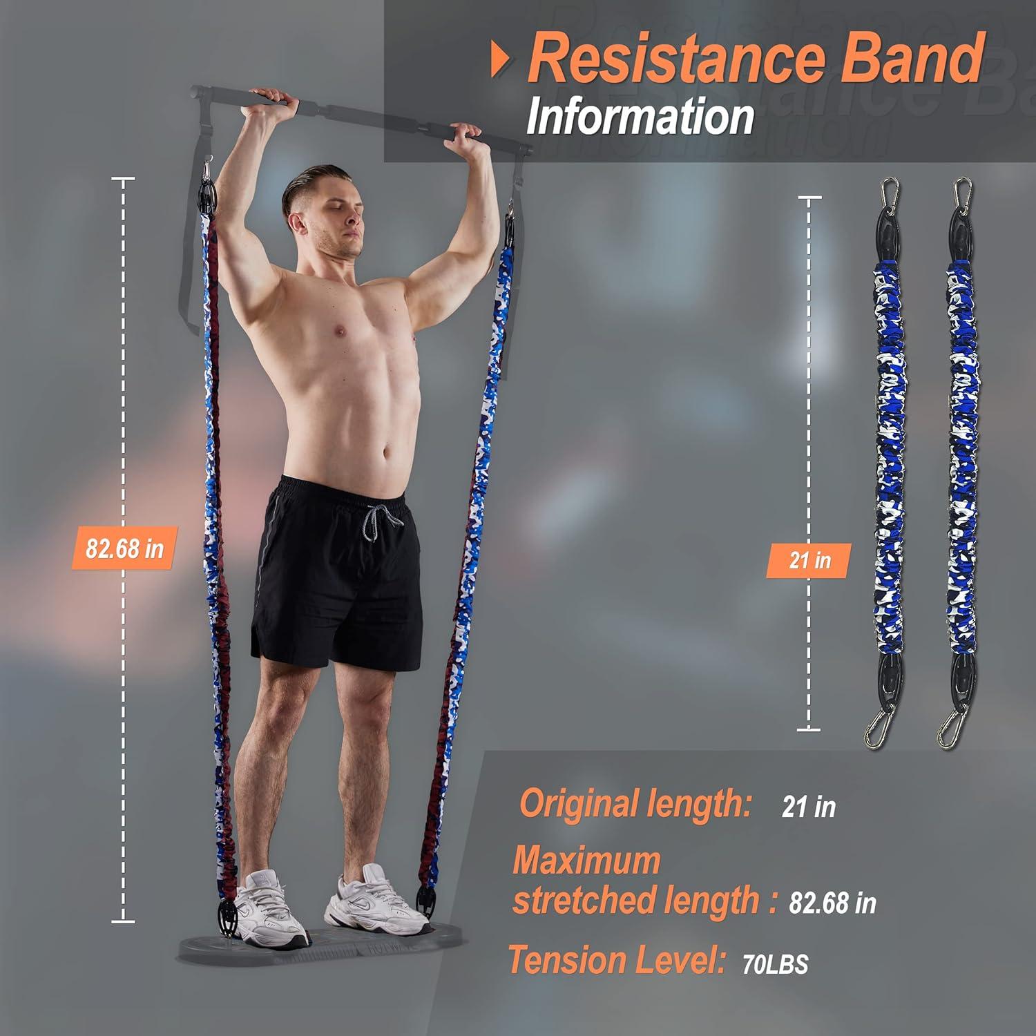 Bandas de Resistencia HOTWAVE 70Lbs para Gimnasio Portátil