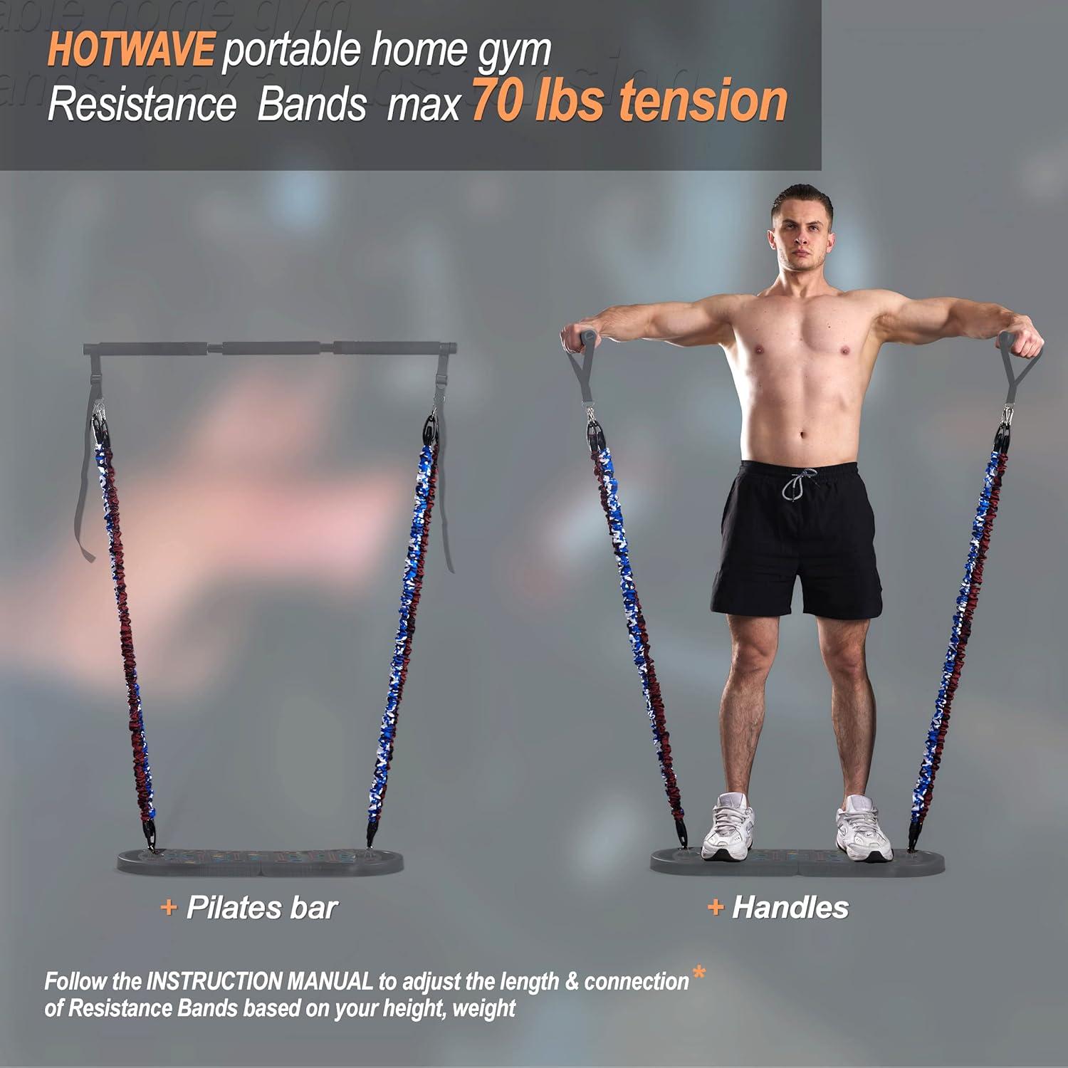 Bandas de Resistencia HOTWAVE 70Lbs para Gimnasio Portátil