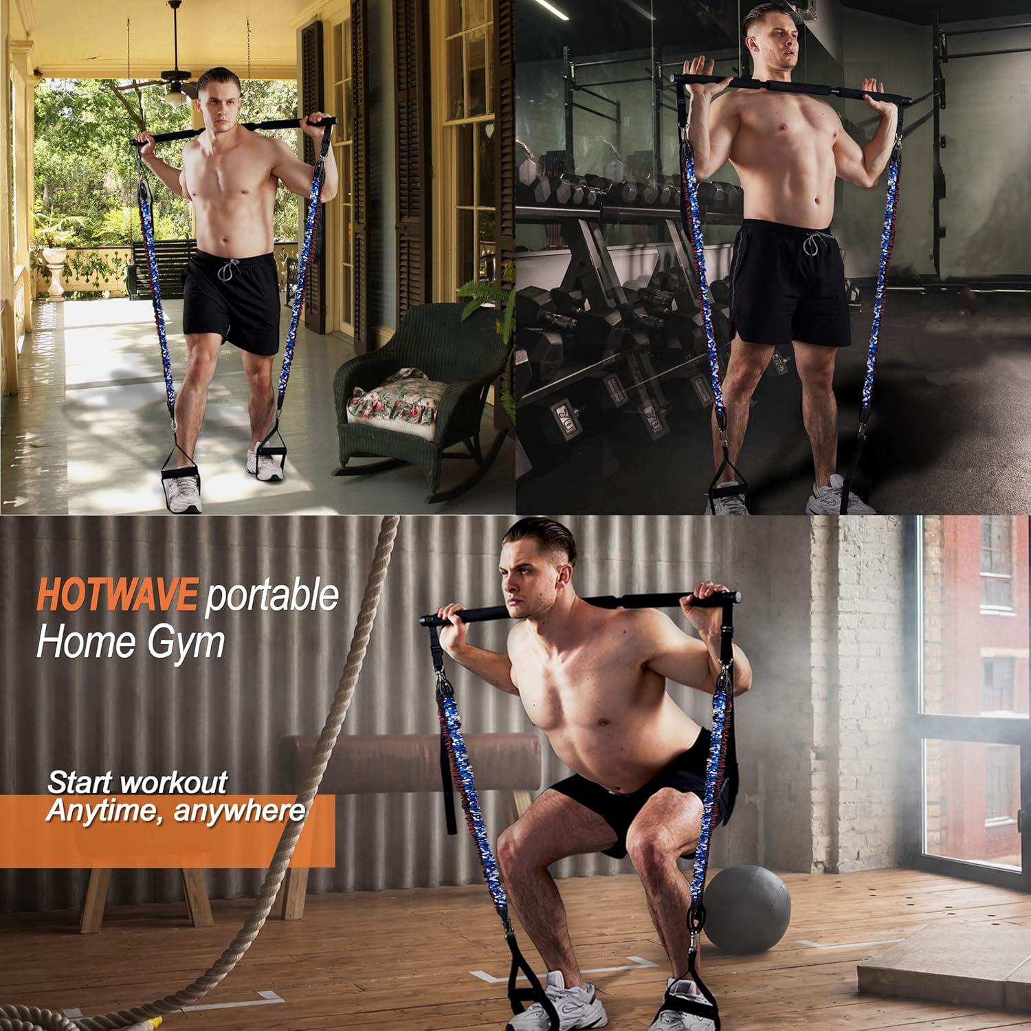 Bandas de Resistencia HOTWAVE 70Lbs para Gimnasio Portátil