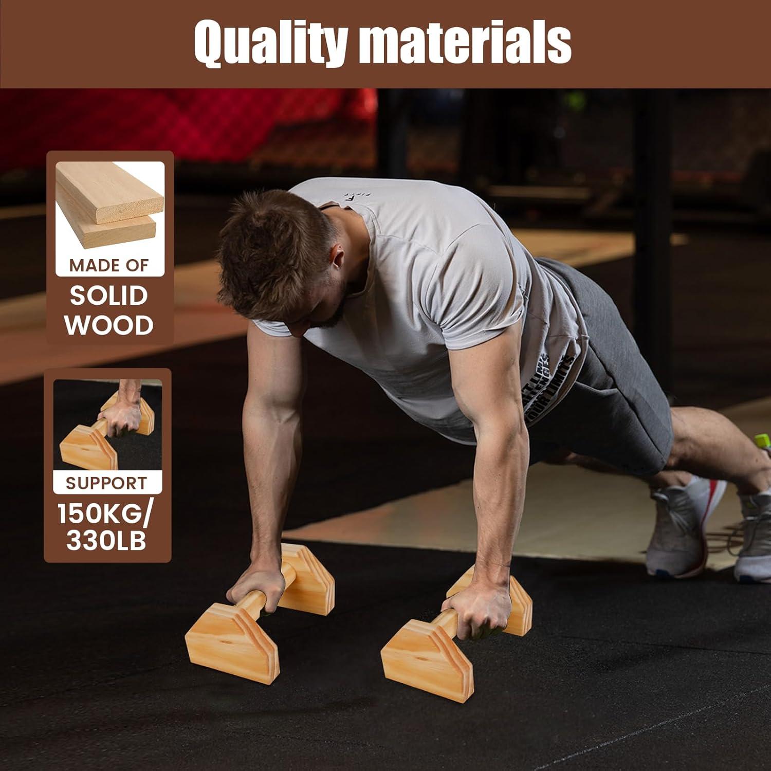 Barras de Flexiones KOUISYY de Madera Antideslizantes