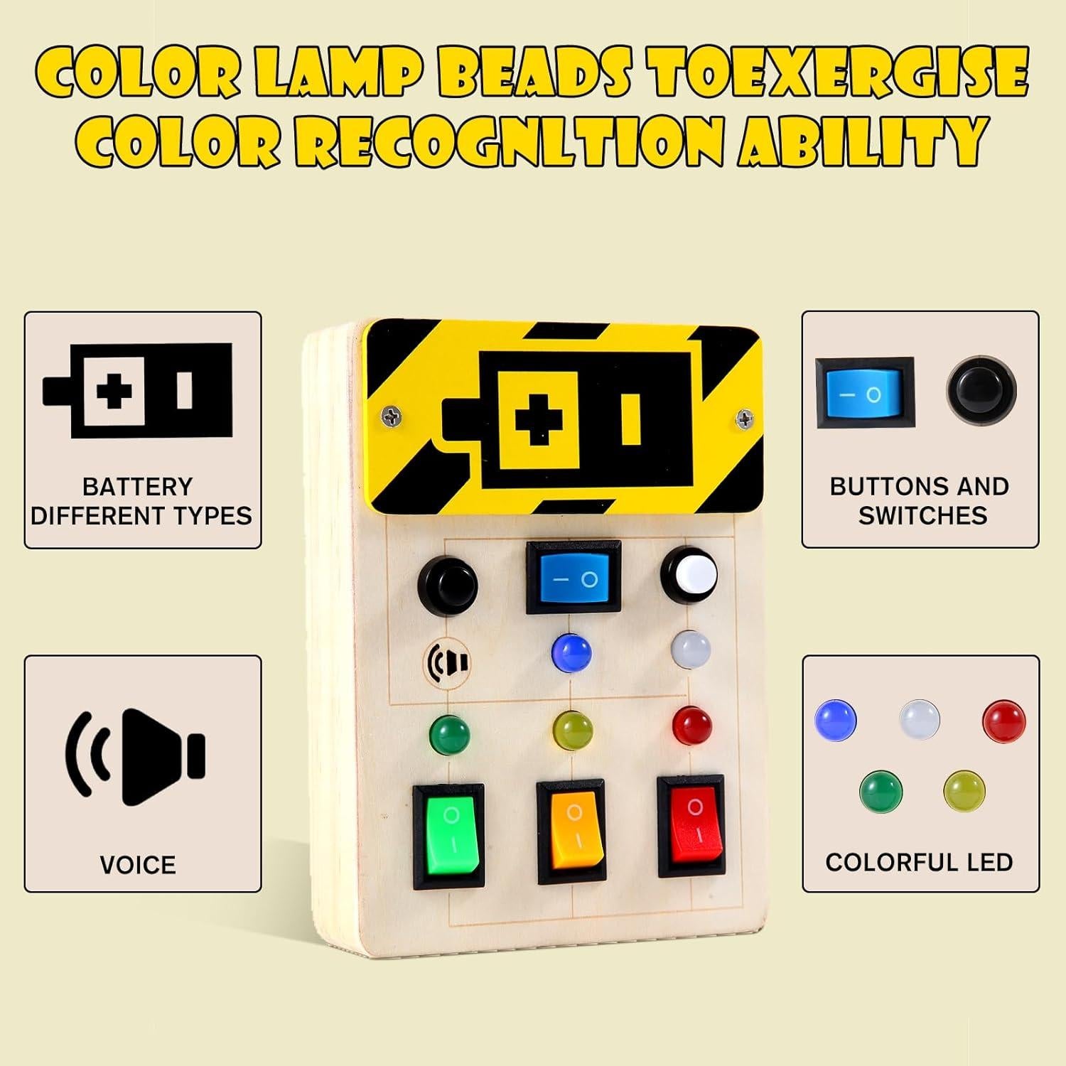 Tablero Ocupado Montessori Asweets LED para Niños 12,7x9,1cm