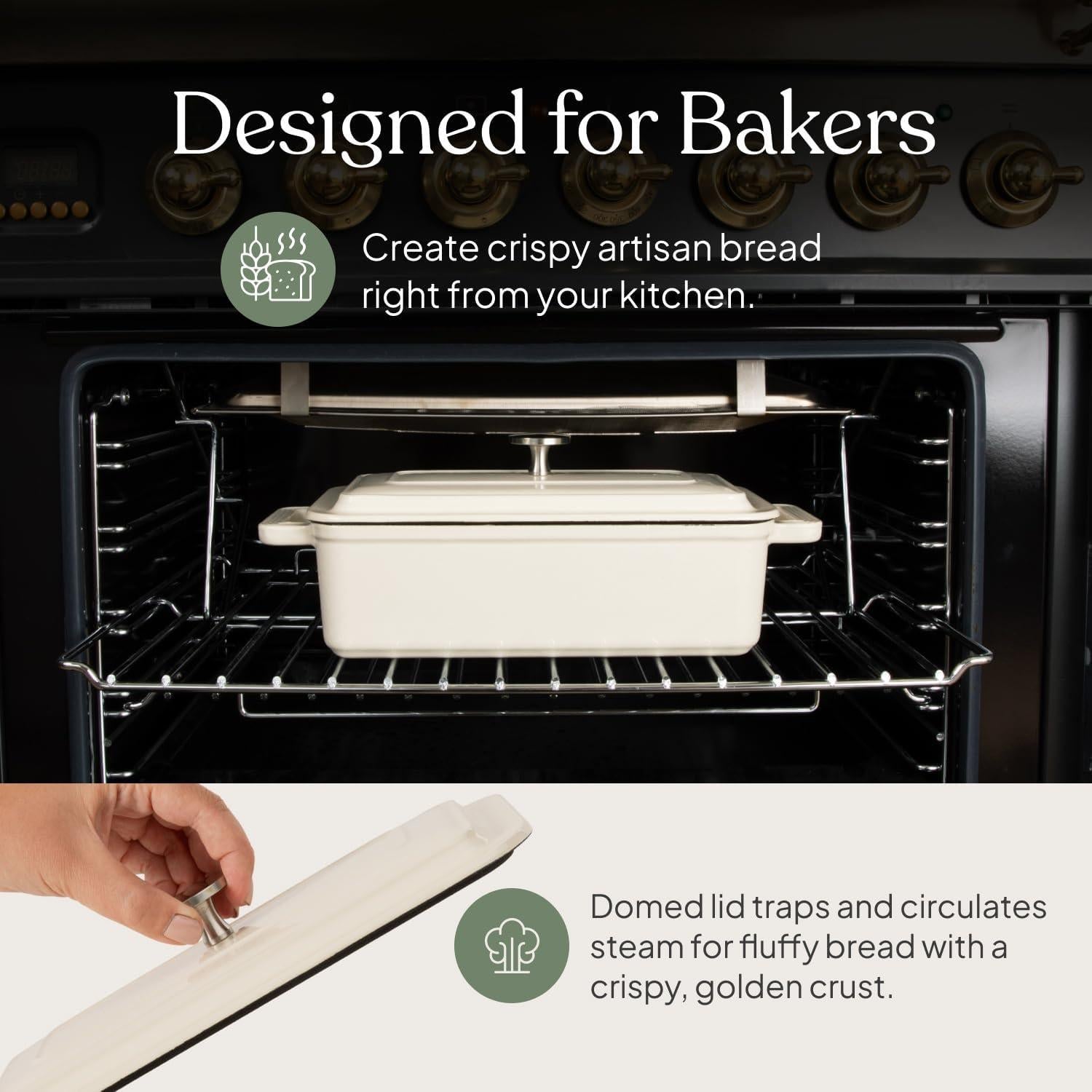 Horno de Pan TOMO 25,4 cm Hierro Fundido con Tapa Vapor