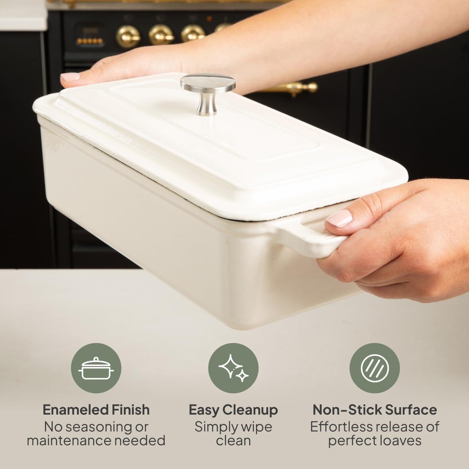 Horno de Pan TOMO 25,4 cm Hierro Fundido con Tapa Vapor