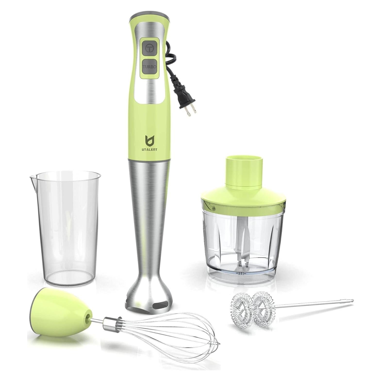 Batidora de Inmersión UTALENT 5-en-1 300W 8 Velocidades Verde