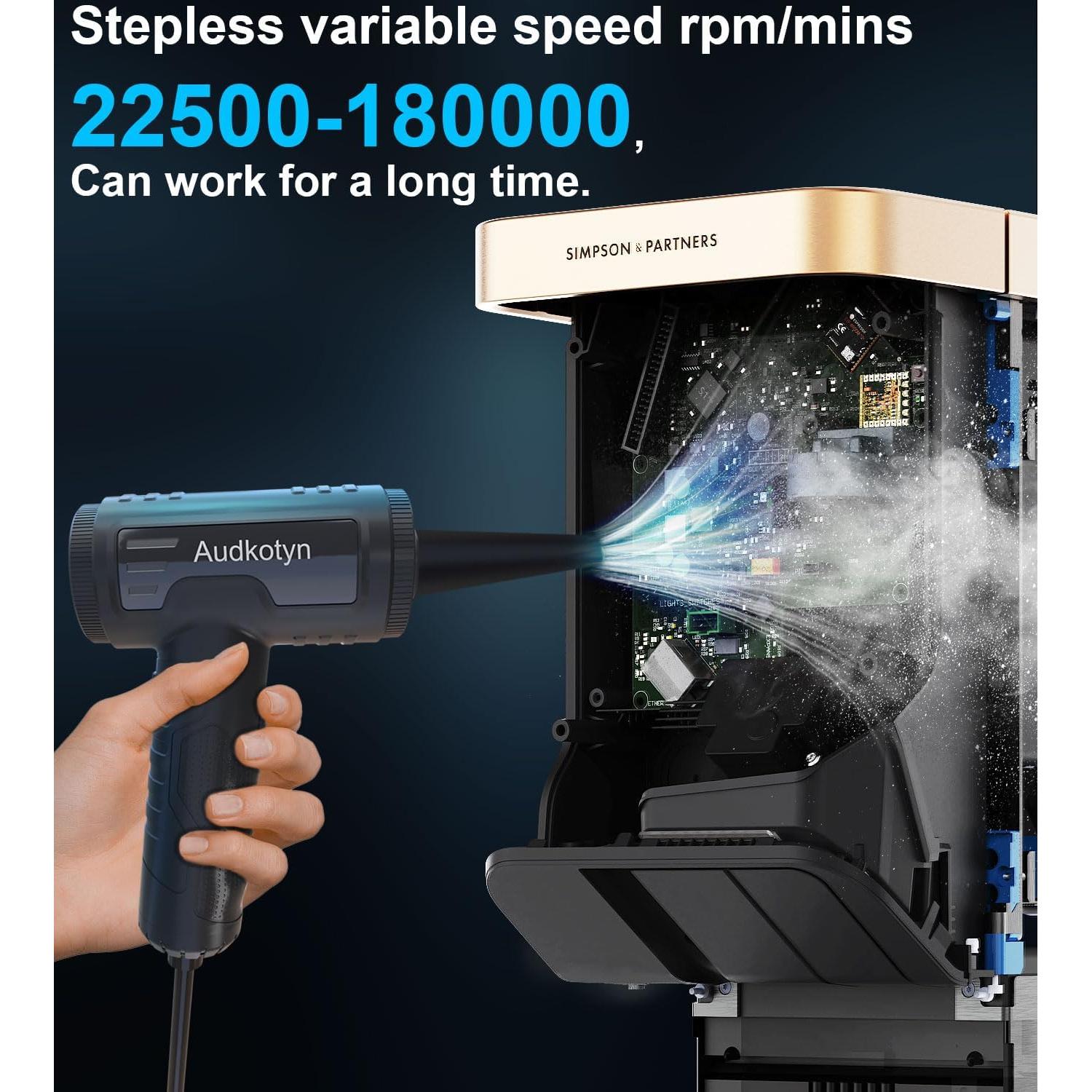 Soplador de Aire Comprimido Audkotyn 250-550W Negro