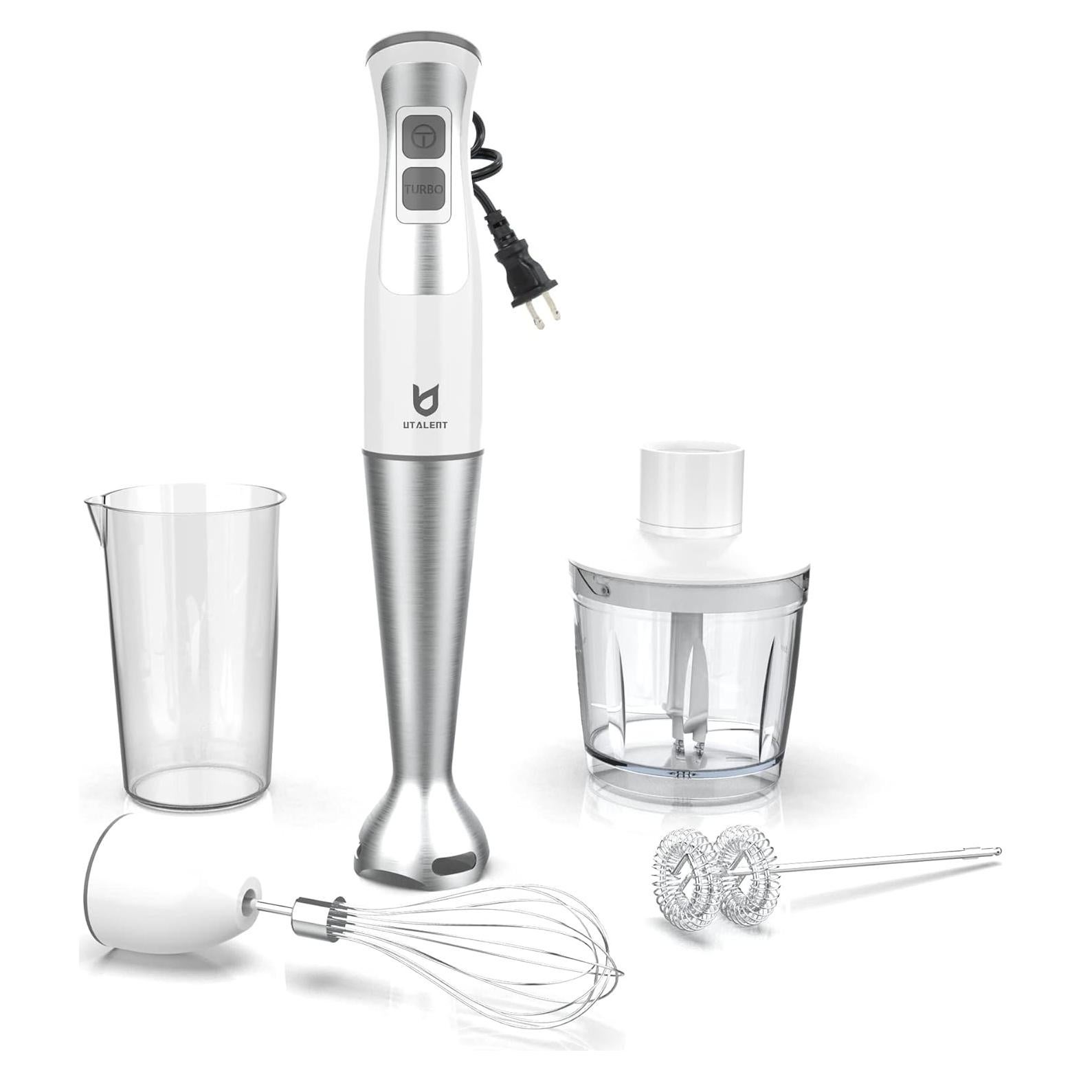 Batidora de Inmersión UTALENT 5-en-1 300W 8 Velocidades - Blanco