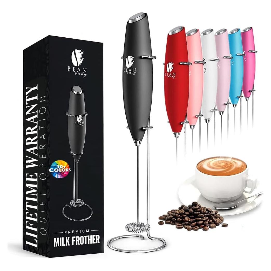 Espumador de Leche Eléctrico Bean Envy - Mano, Acero Inoxidable