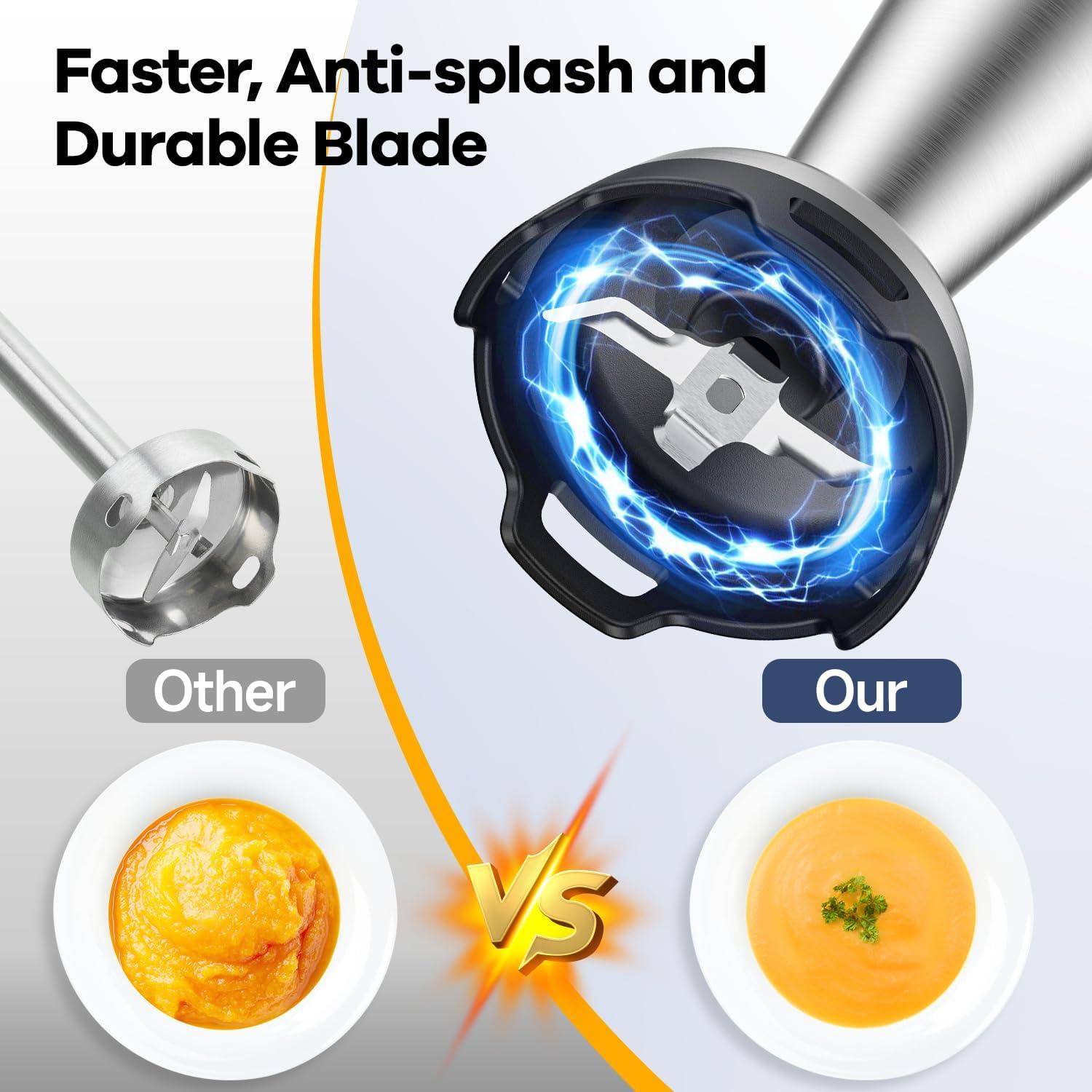 Batidora de Inmersión Turelar 800W con Accesorios 5 en 1