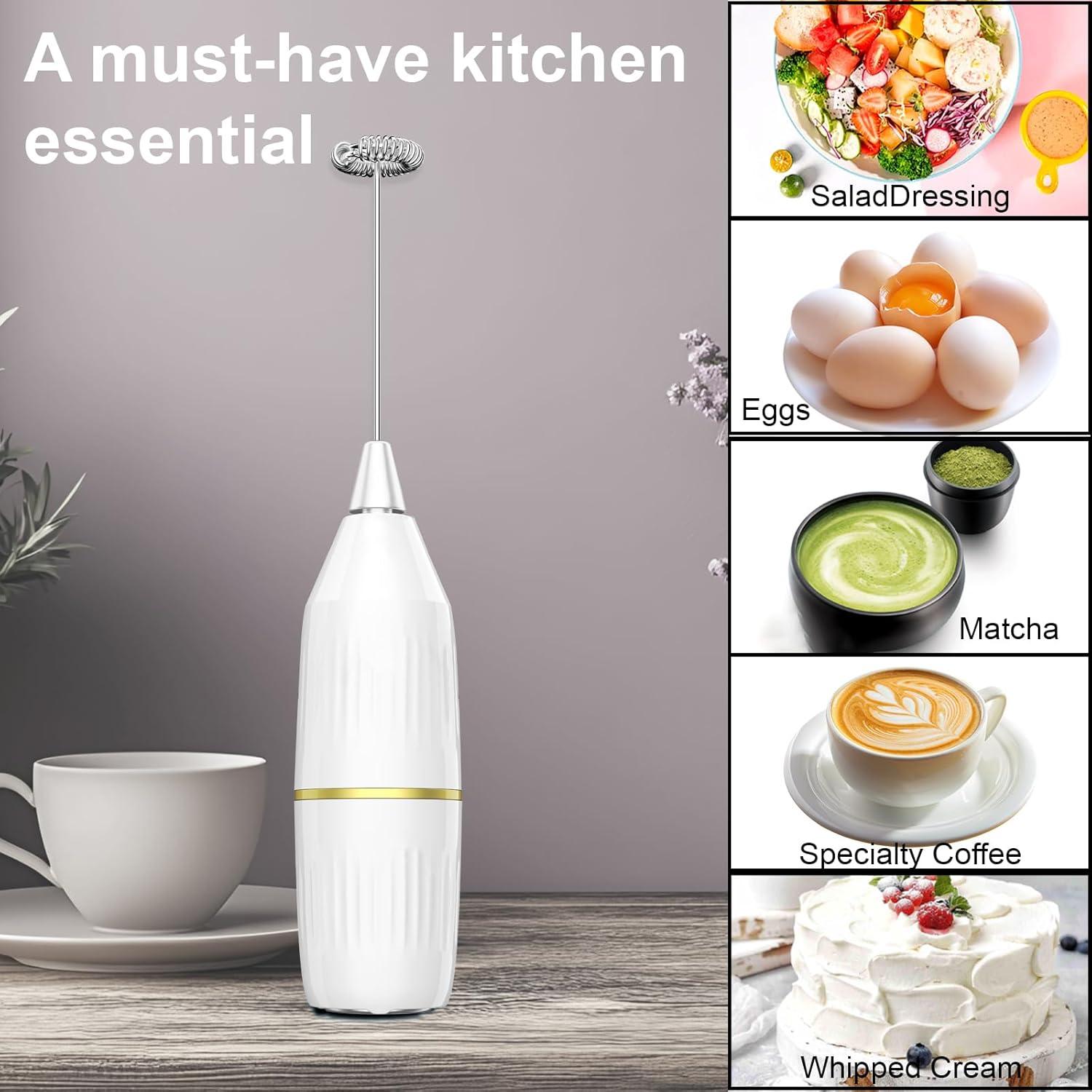 Espumador de Leche Yucime Blanco Inalámbrico Compacto 81.9g