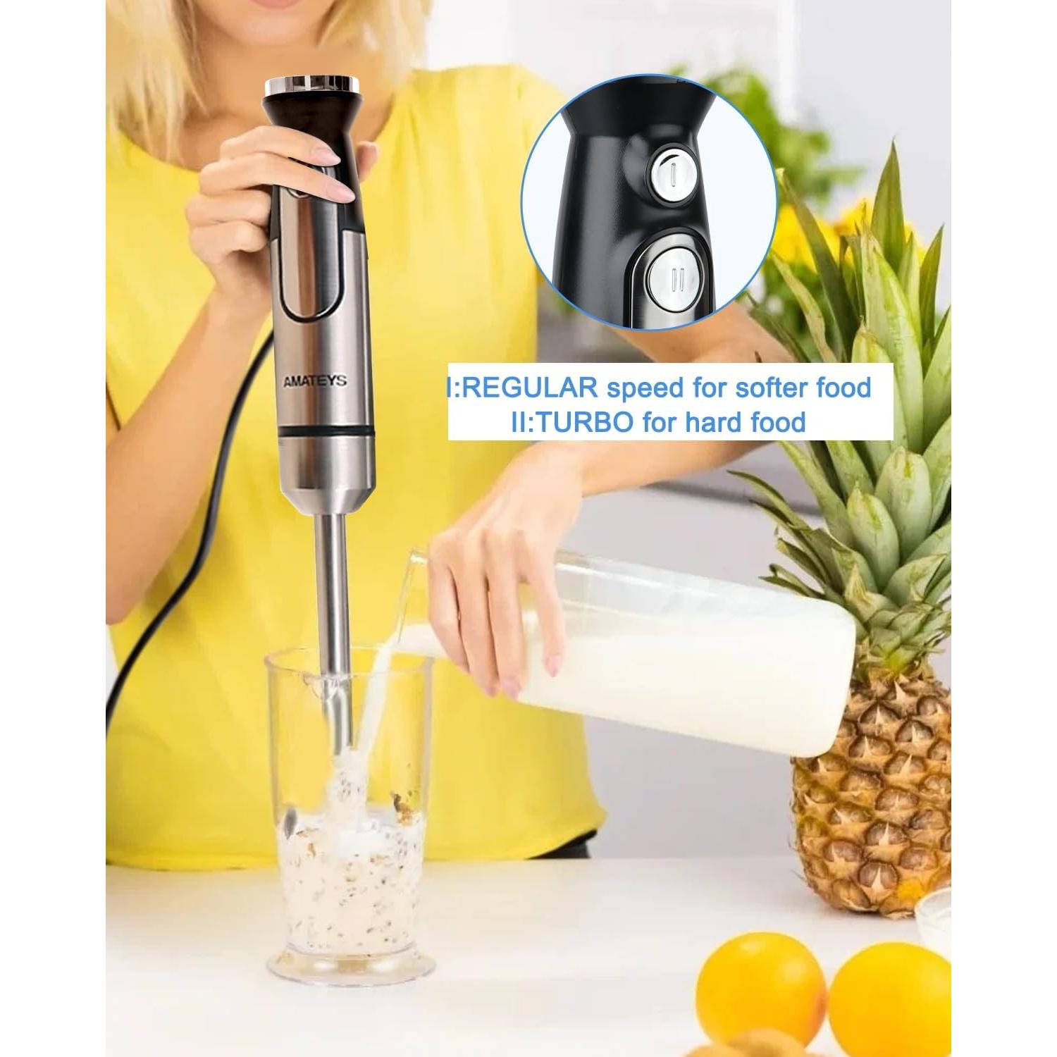 Batidora de Mano Amateys 700W Acero Inoxidable 2 Modos