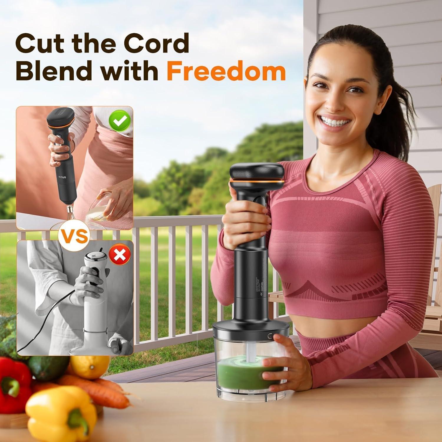 Batidora de Inmersión Inalámbrica Ritus 5 en 1 13000RPM