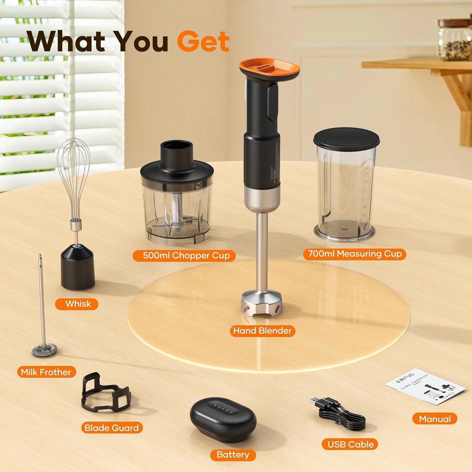 Batidora de Inmersión Inalámbrica Ritus 5 en 1 13000RPM