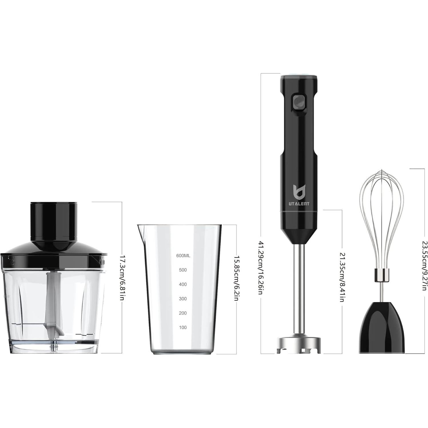 Batidora de Mano Inalámbrica UTALENT TL6001 600ml Recargable