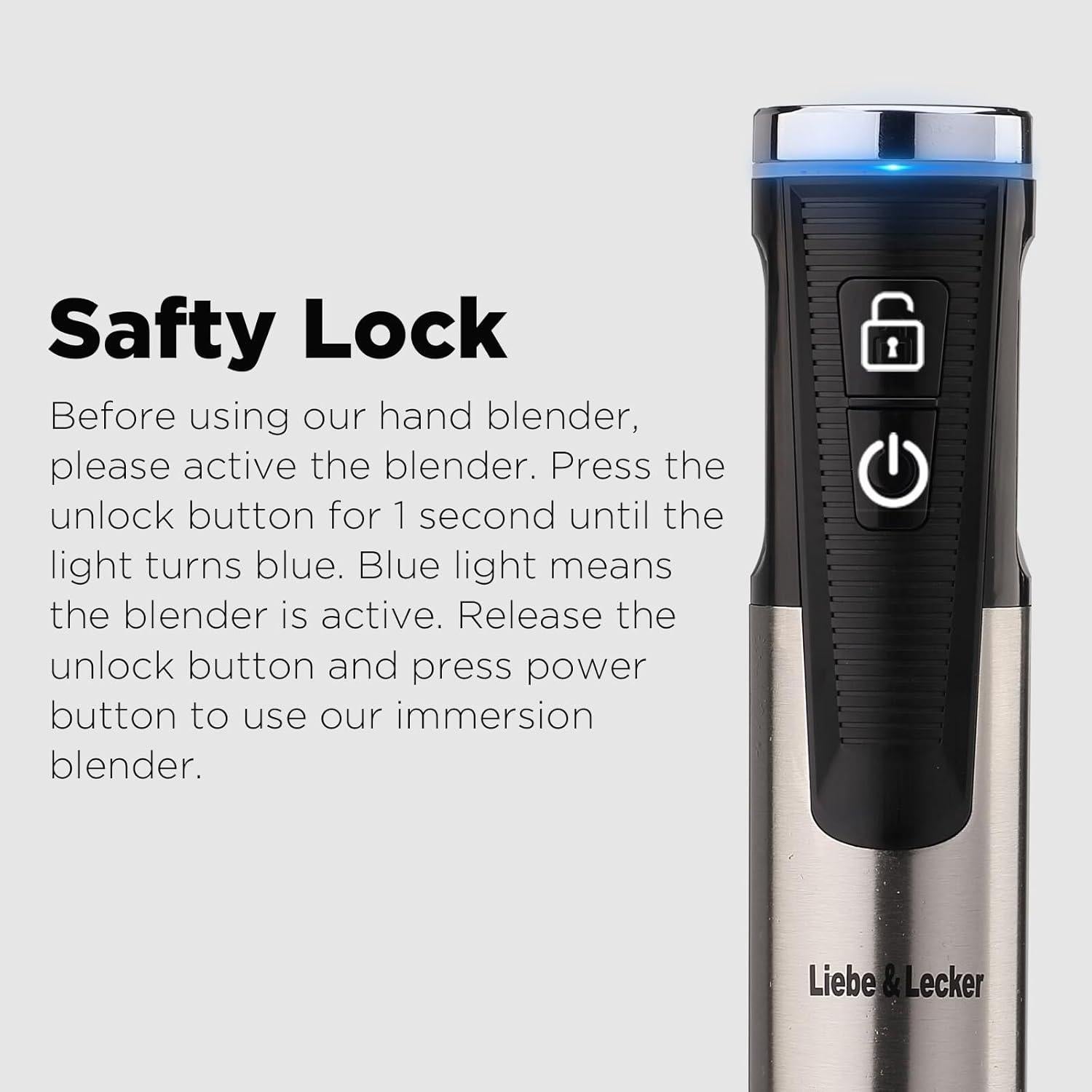 Mezclador de Mano Liebe&Lecker Sin Cable 8 Velocidades