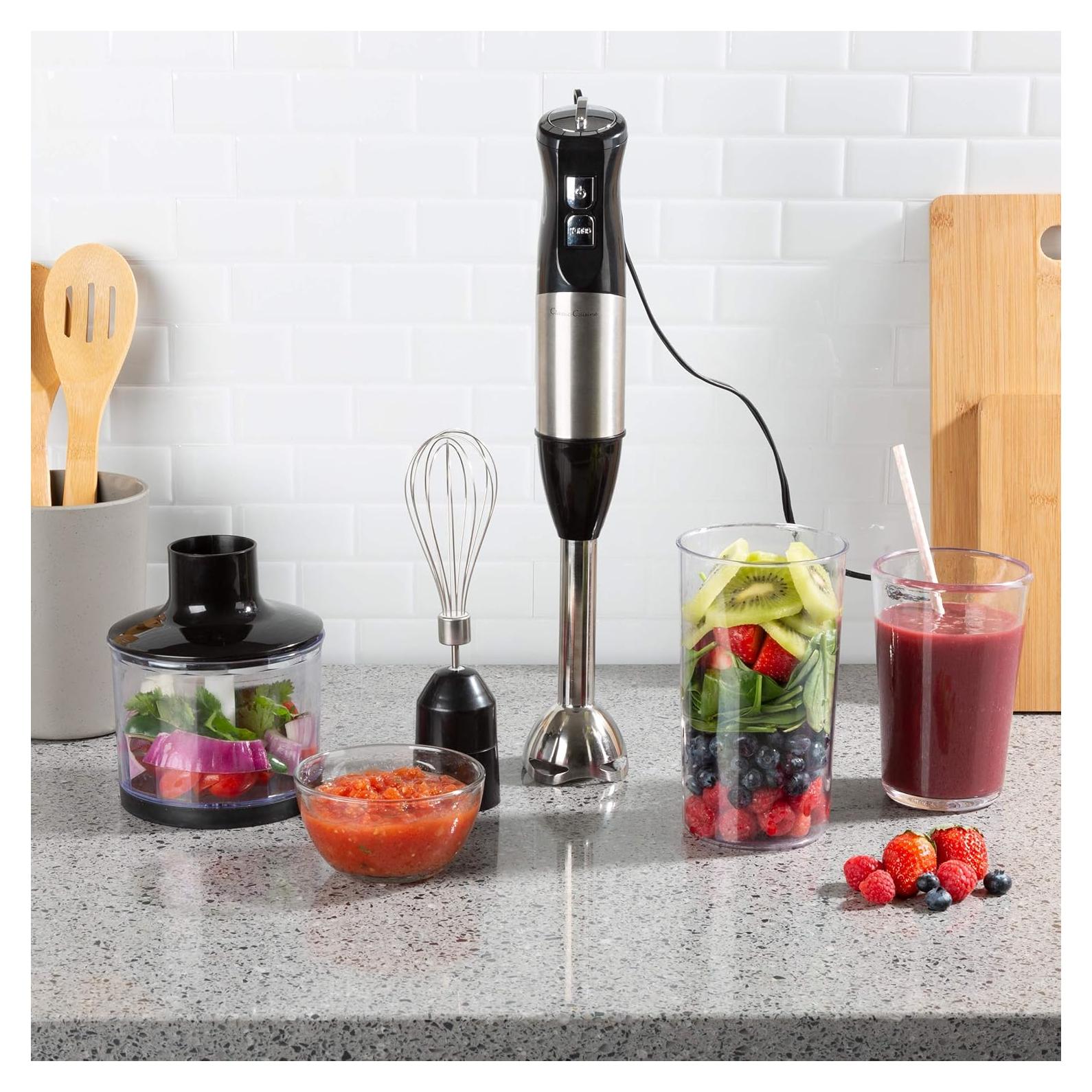 Batidora de Inmersión Clásica Cocina 4 en 1 6 Velocidades 0.95L