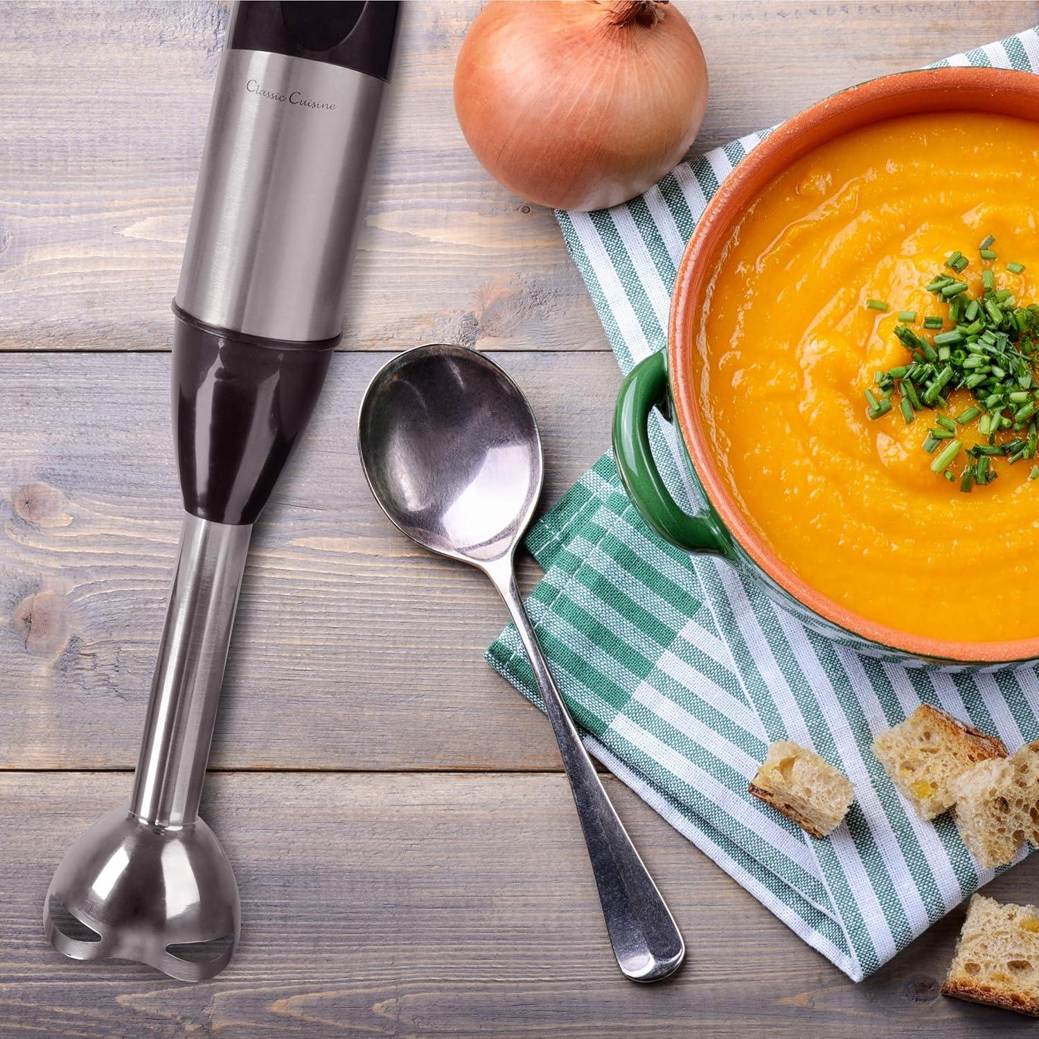 Batidora de Inmersión Clásica Cocina 4 en 1 6 Velocidades 0.95L