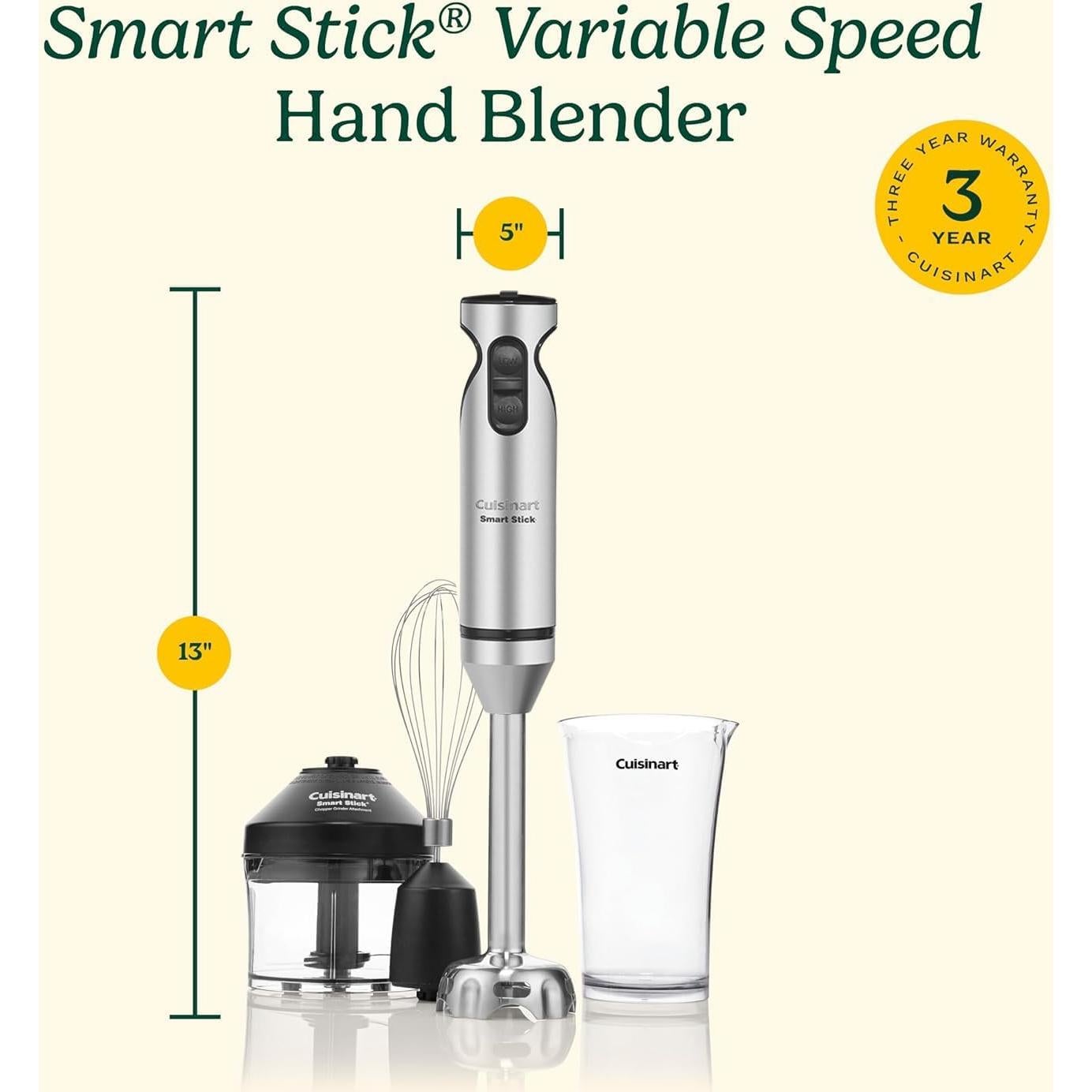 Batidora de Mano Cuisinart SmartStick 2 Velocidades con Picador