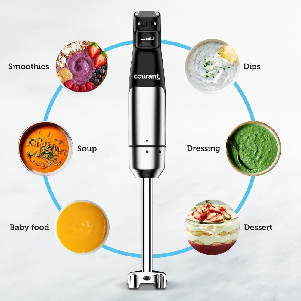 Batidora de Mano Courant CHB-4004STK 400W 4 en 1 Acero Inoxidable