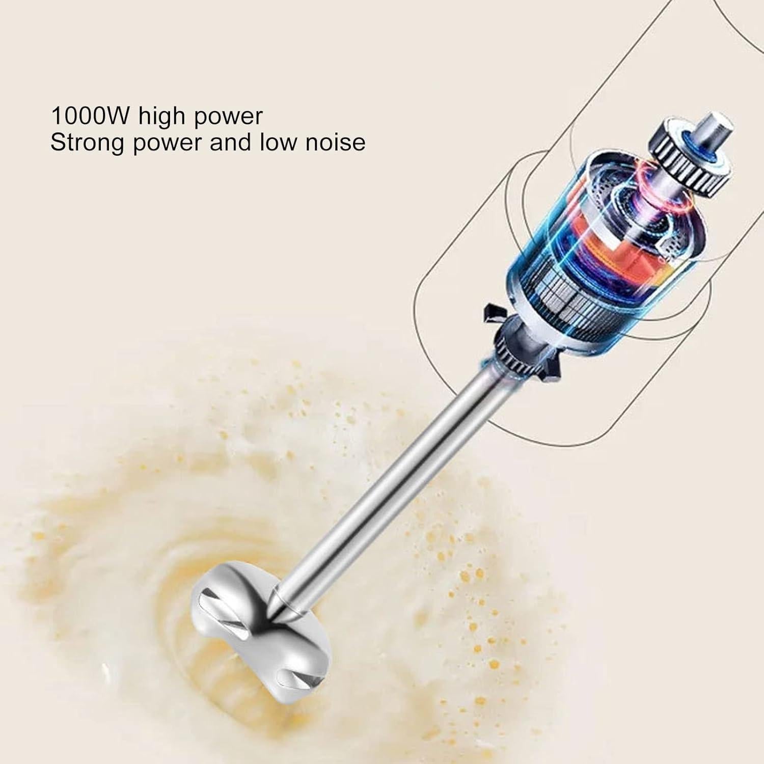 Batidora de Mano Eléctrica Diydeg 1000W 5 Velocidades con Tazones