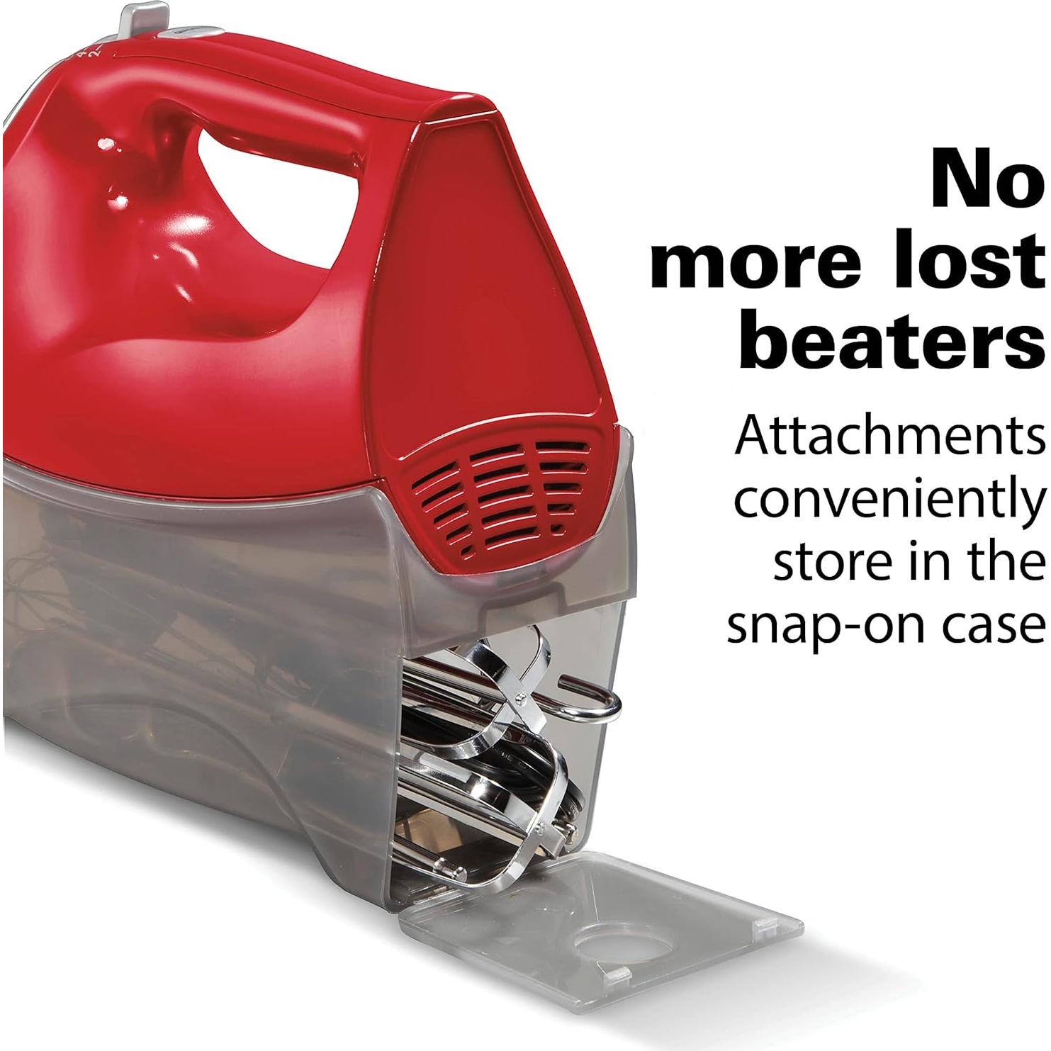 Batidora de Mano Eléctrica Hamilton Beach 275W 6 Velocidades Rojo